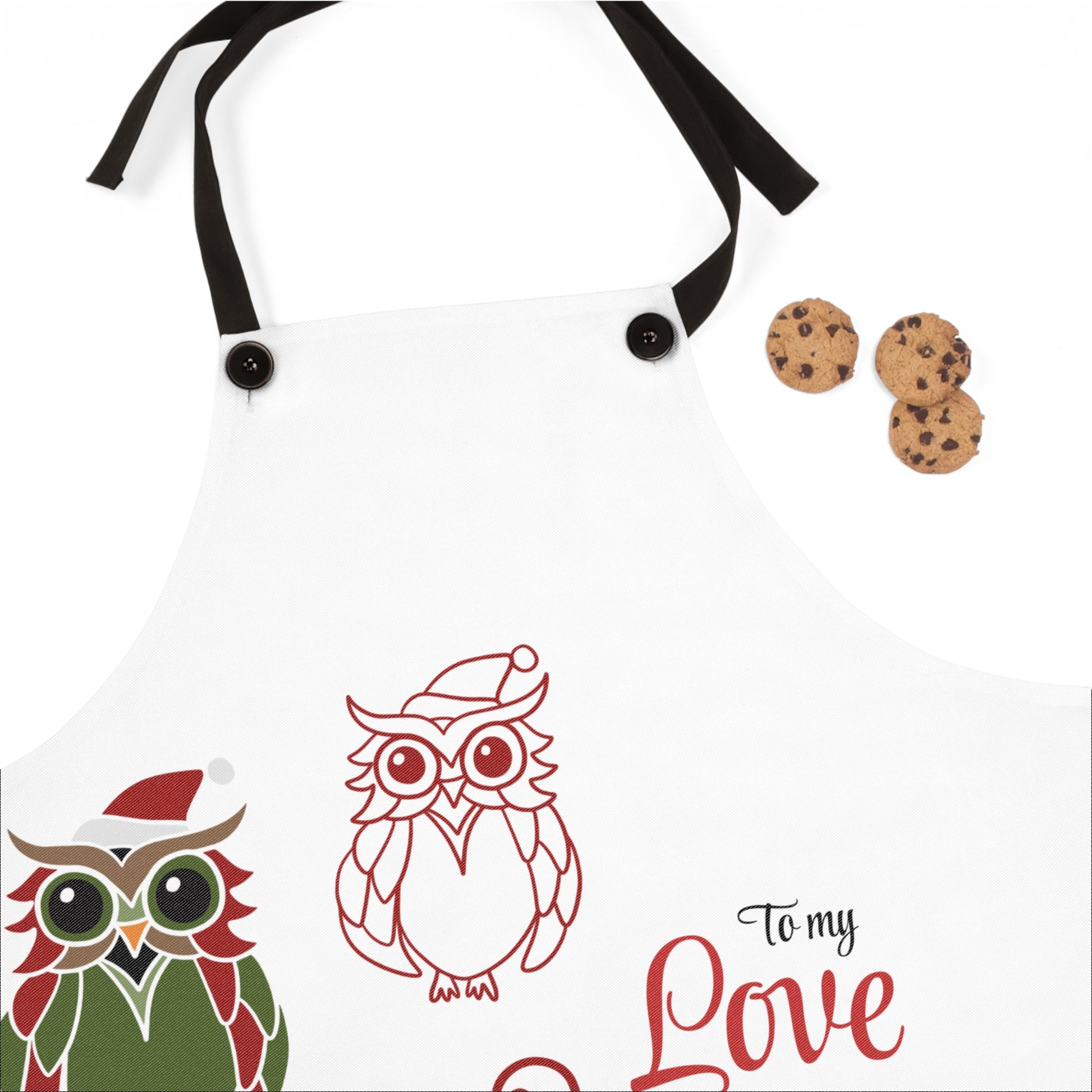 Apron Merry Christmas to my Love owls decoration by Printify