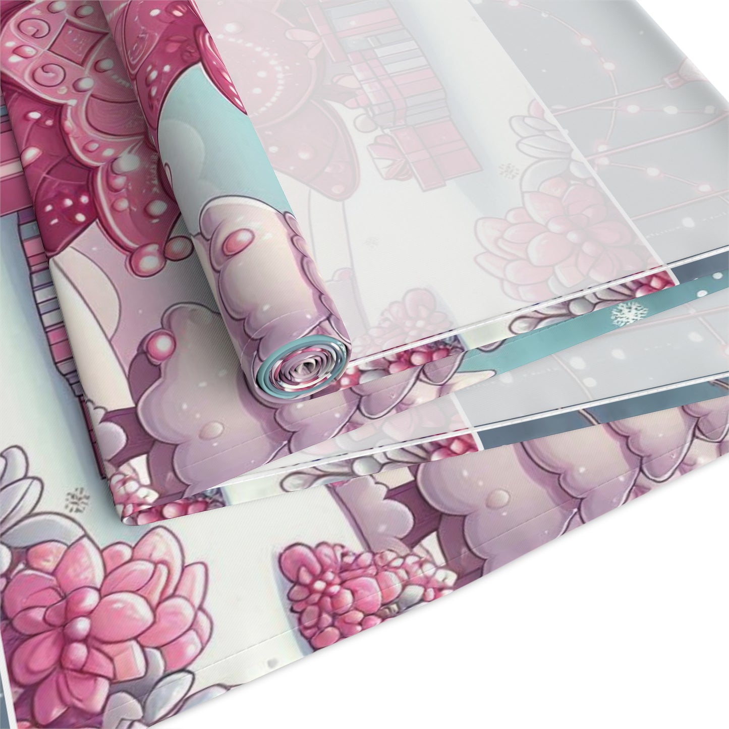 Christmas Table Runner, Holiday Decor, Cotton Table Runner, Festive Dining, Pink Christmas Tree, Hostess Gift by Printify