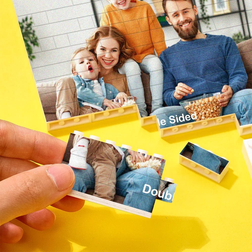 Wedding Gifts Personalized Building Brick Photo Block Square Shape by Inkedjoy