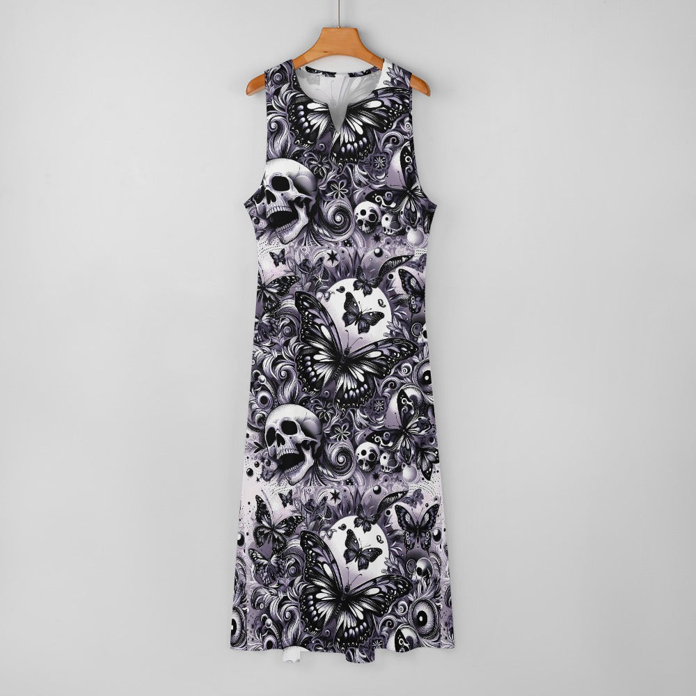 Long dress Skuls and Butterflies by Inkedjoy