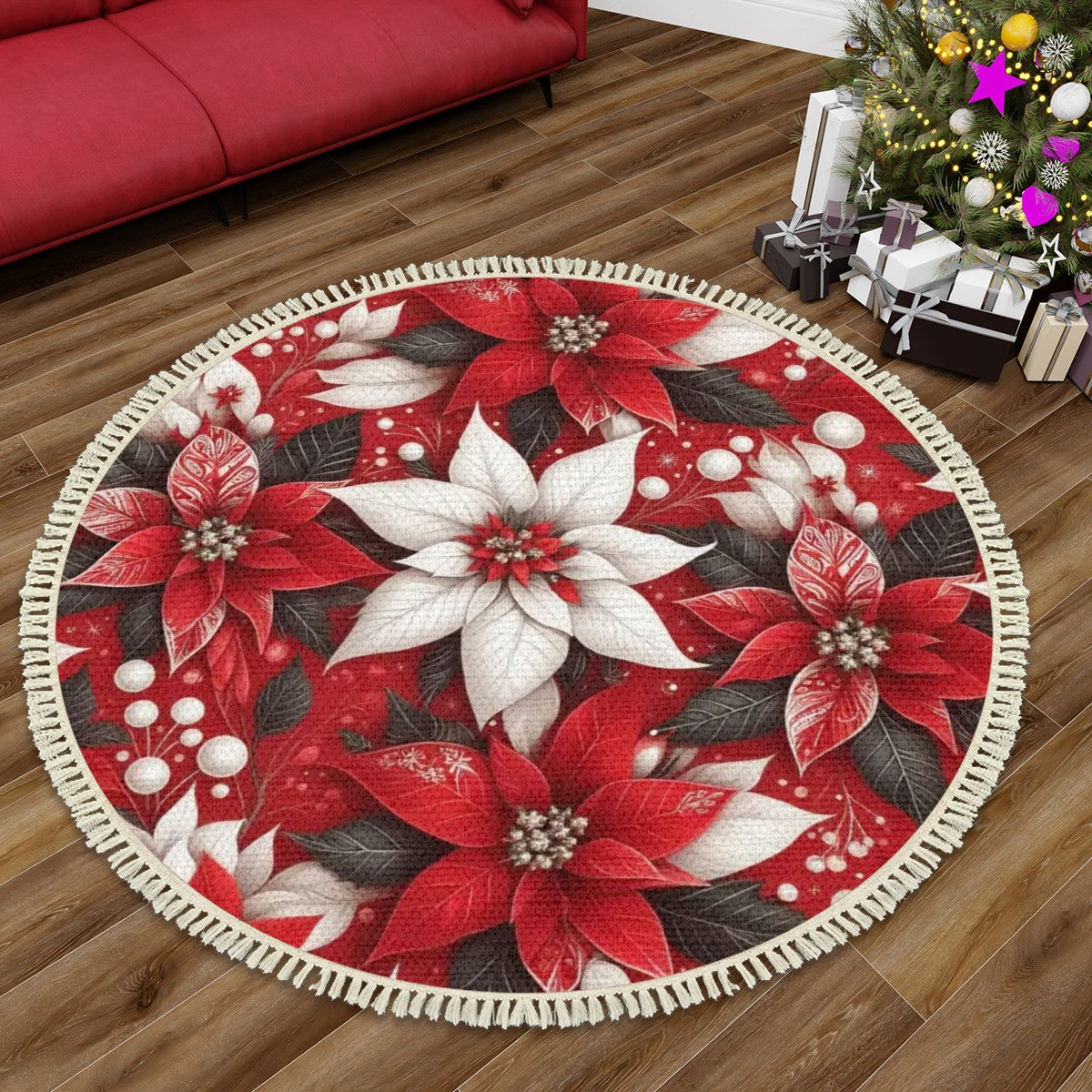 Multiple Sizes Round Area Rug with Tassels by My Store