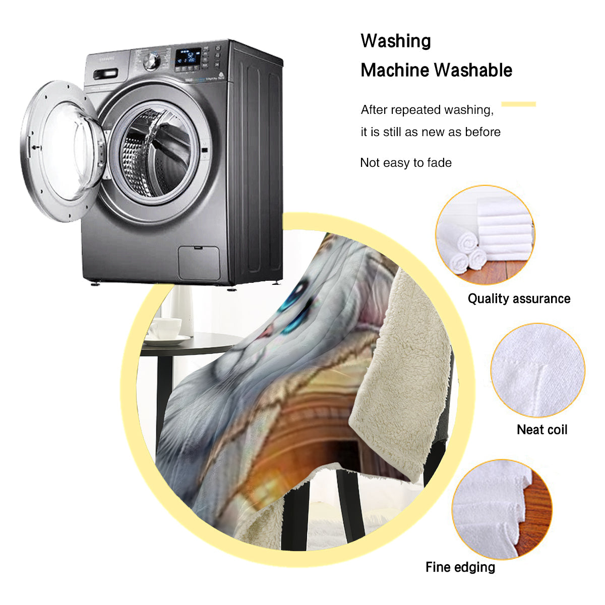 Sherpa Blanket (Vertical Version) | Polyester (Imitation Wool) - wh cat ch1 by ChristmasLoving.Shop