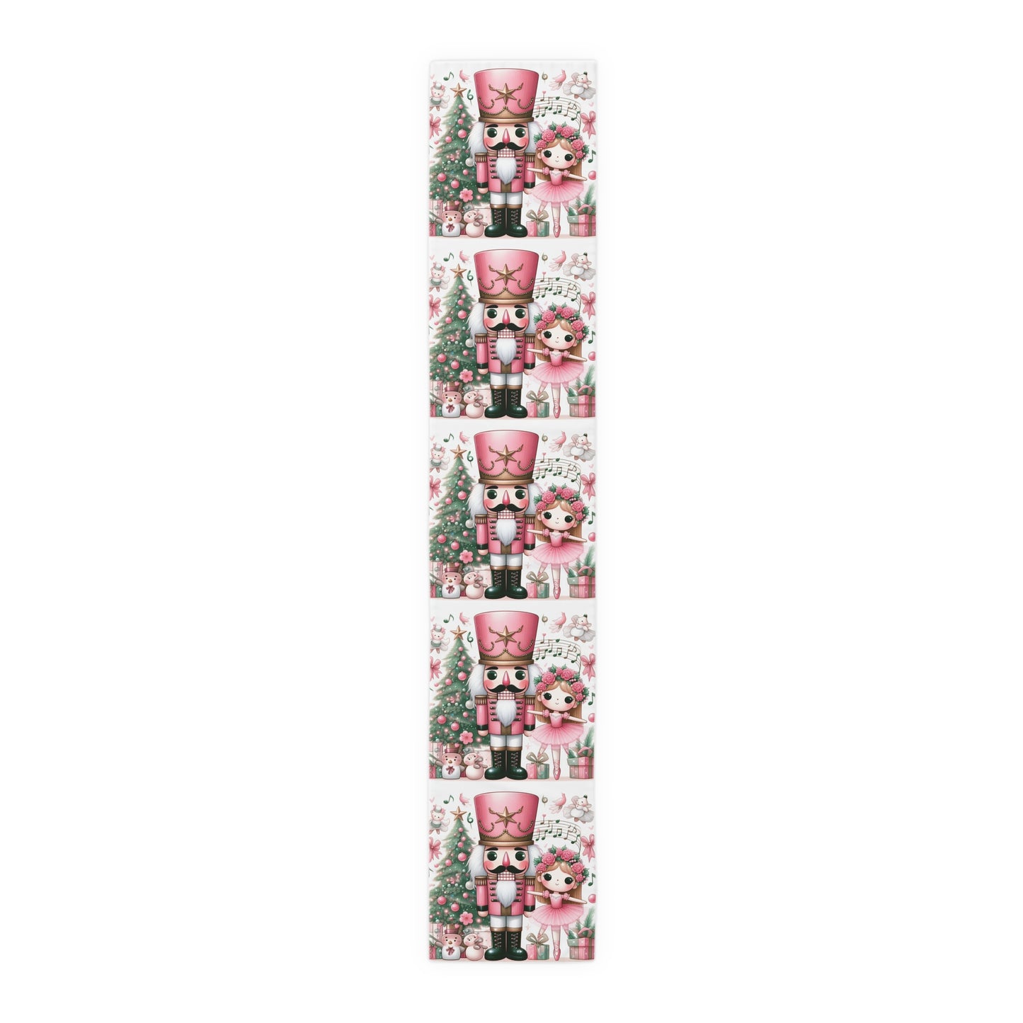 Pink Nutcracker Christmas Table Runner — Festive Holiday Dining Decor by Printify