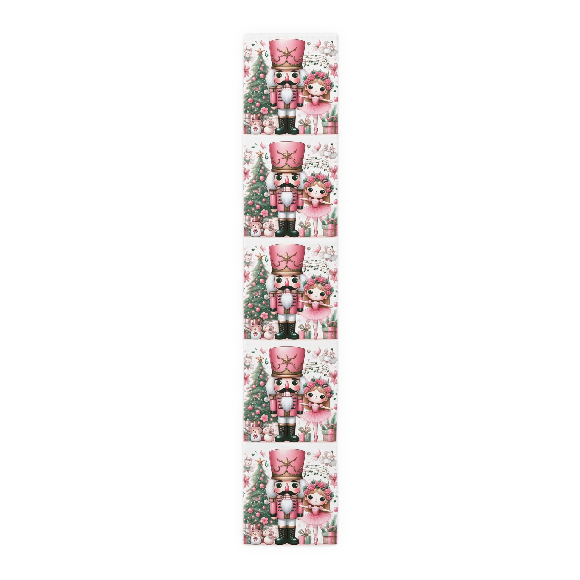 Pink Nutcracker Christmas Table Runner — Festive Holiday Dining Decor by Printify