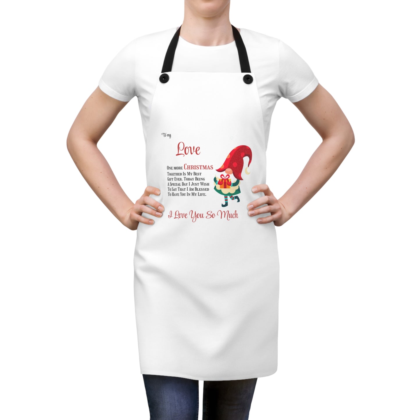 Apron Merry Christmas to my Love by Printify