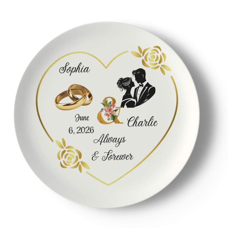 China Plates Wedding personalized with names