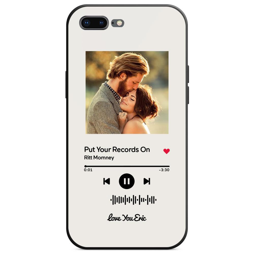 Custom Scannable Music Code Glass iPhone Cases with Picture by Inkedjoy
