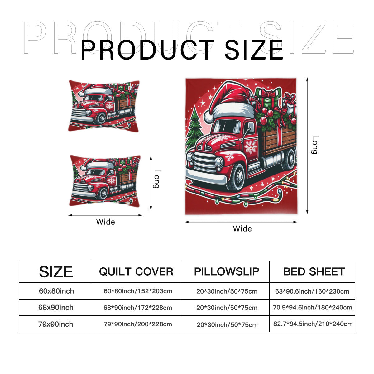 Christmas Truck Bedding four piece set by ChristmasLoving.Shop