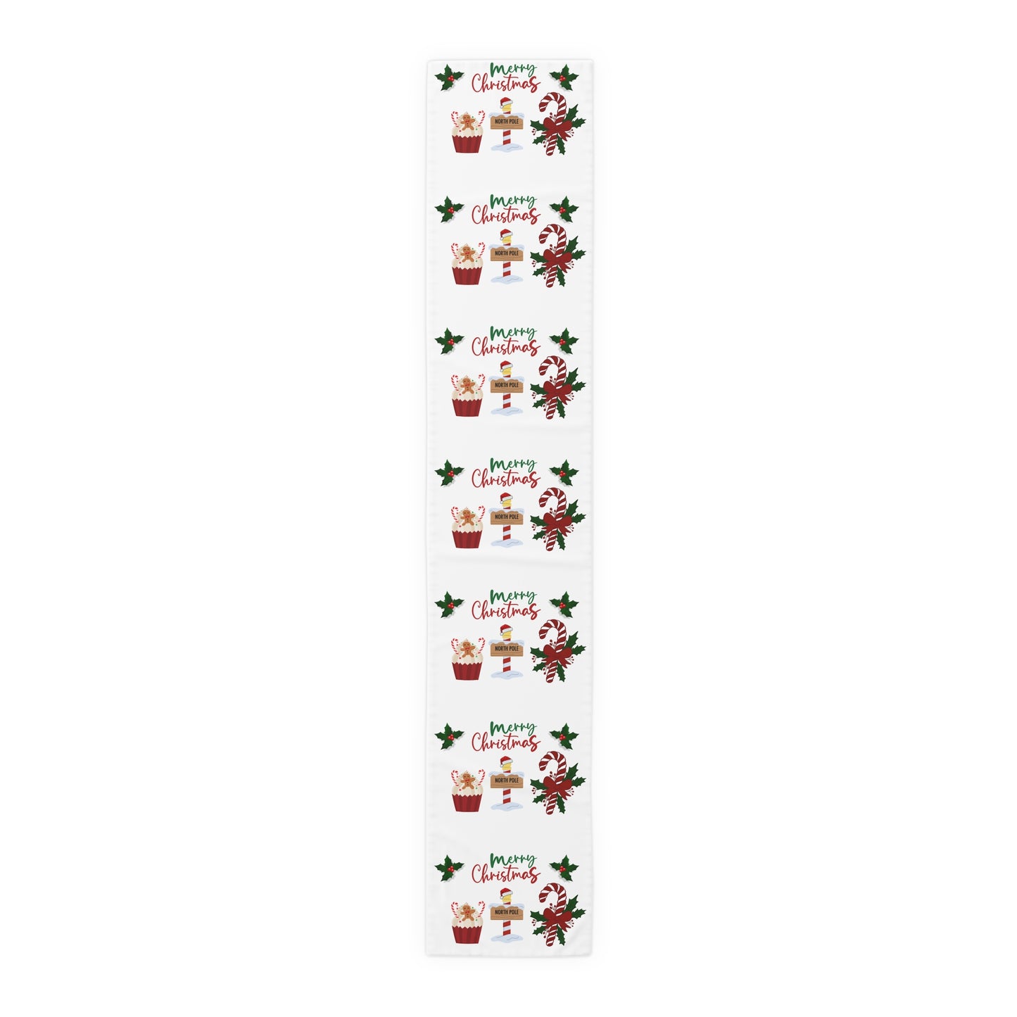 Christmas Table Runner, Holiday Dining Decor, Festive Kitchen Linens, Xmas Home Decoration, Seasonal Table Setting by Printify