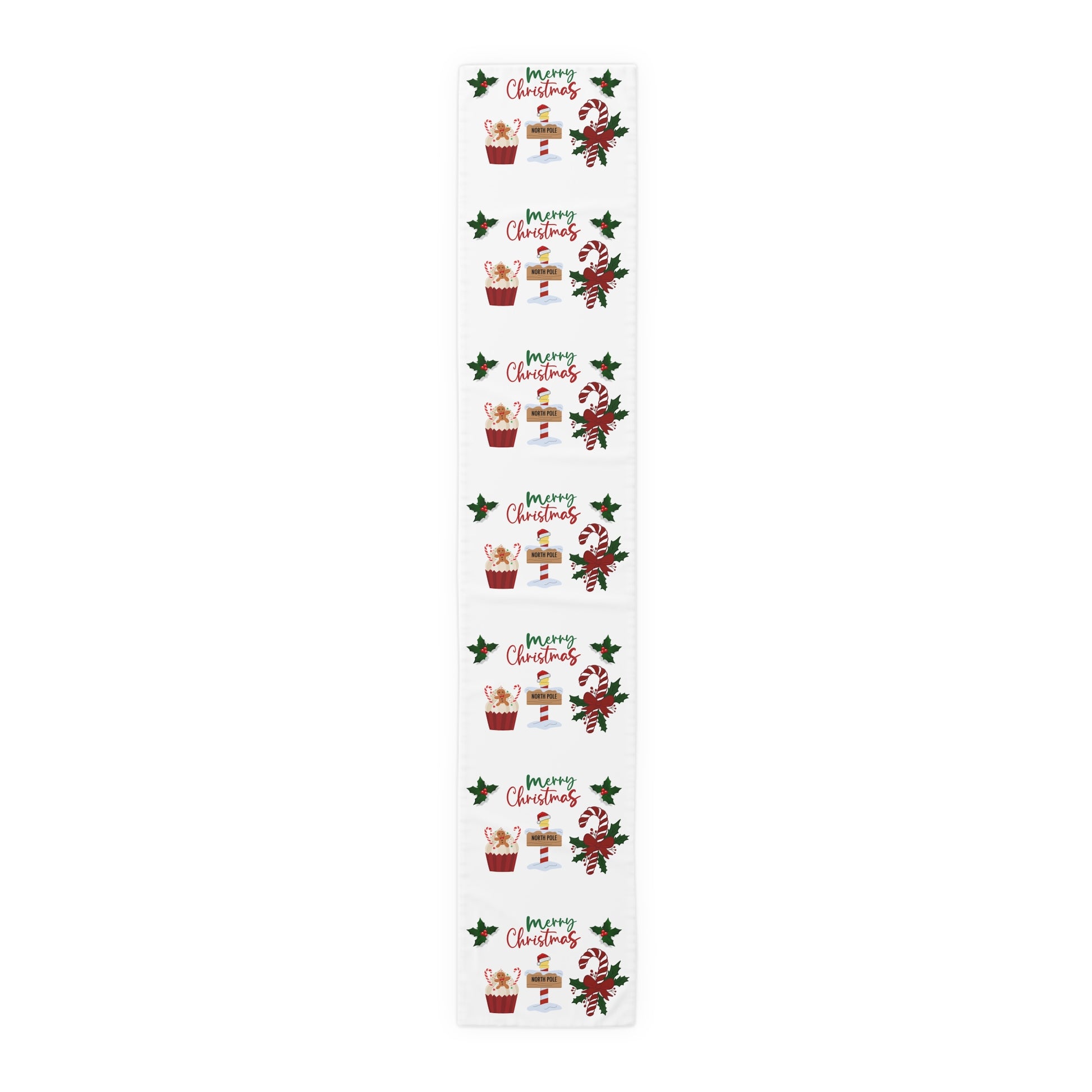 Christmas Table Runner, Holiday Dining Decor, Festive Kitchen Linens, Xmas Home Decoration, Seasonal Table Setting by Printify