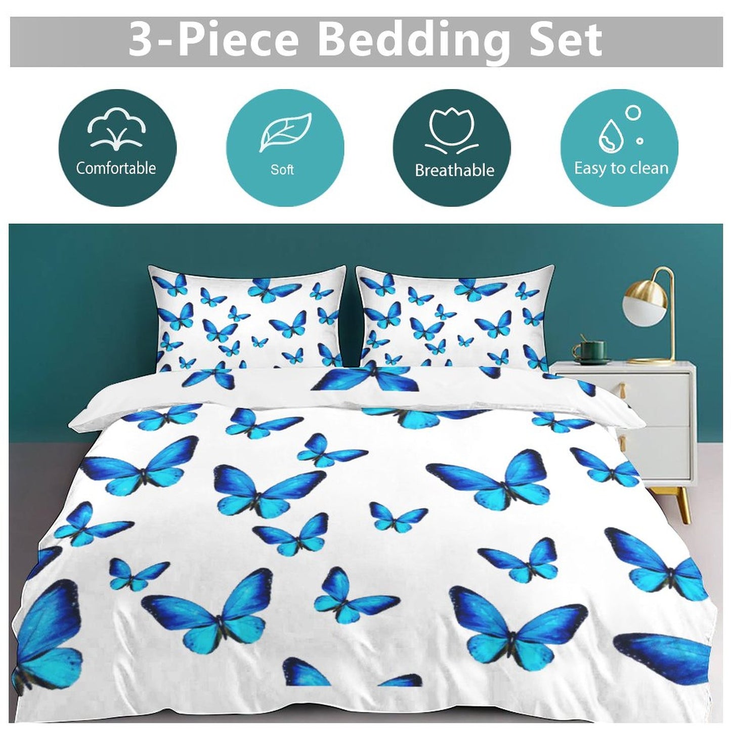 3-Piece Bedding Set-102"x90"/ 259x229cm (Dual-sided Printing) by SALE-Personal Design