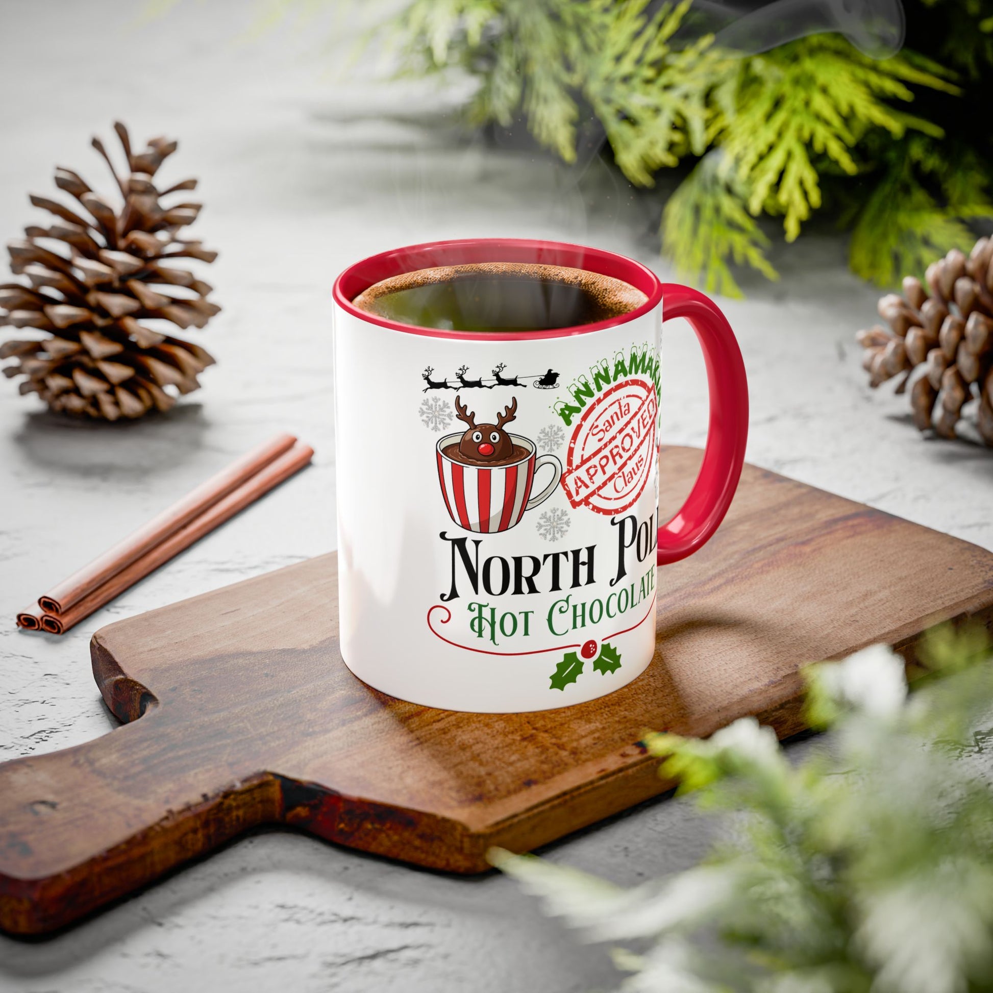 North Pole Hot Chocolate Mug — Santa Approved Holiday Coffee Cup (11oz/15oz) by Printify