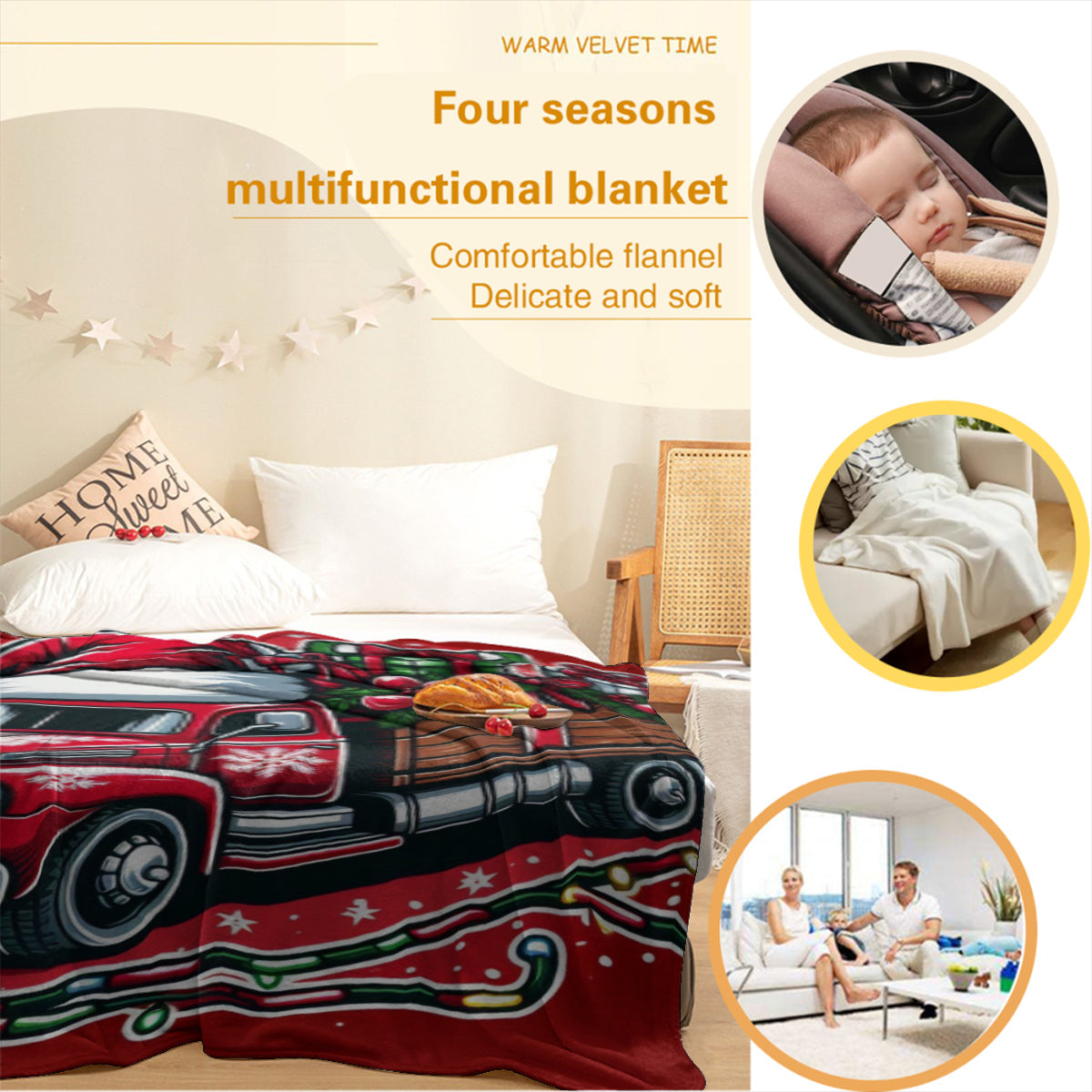 Christmas Truck Blanket by ChristmasLoving.Shop