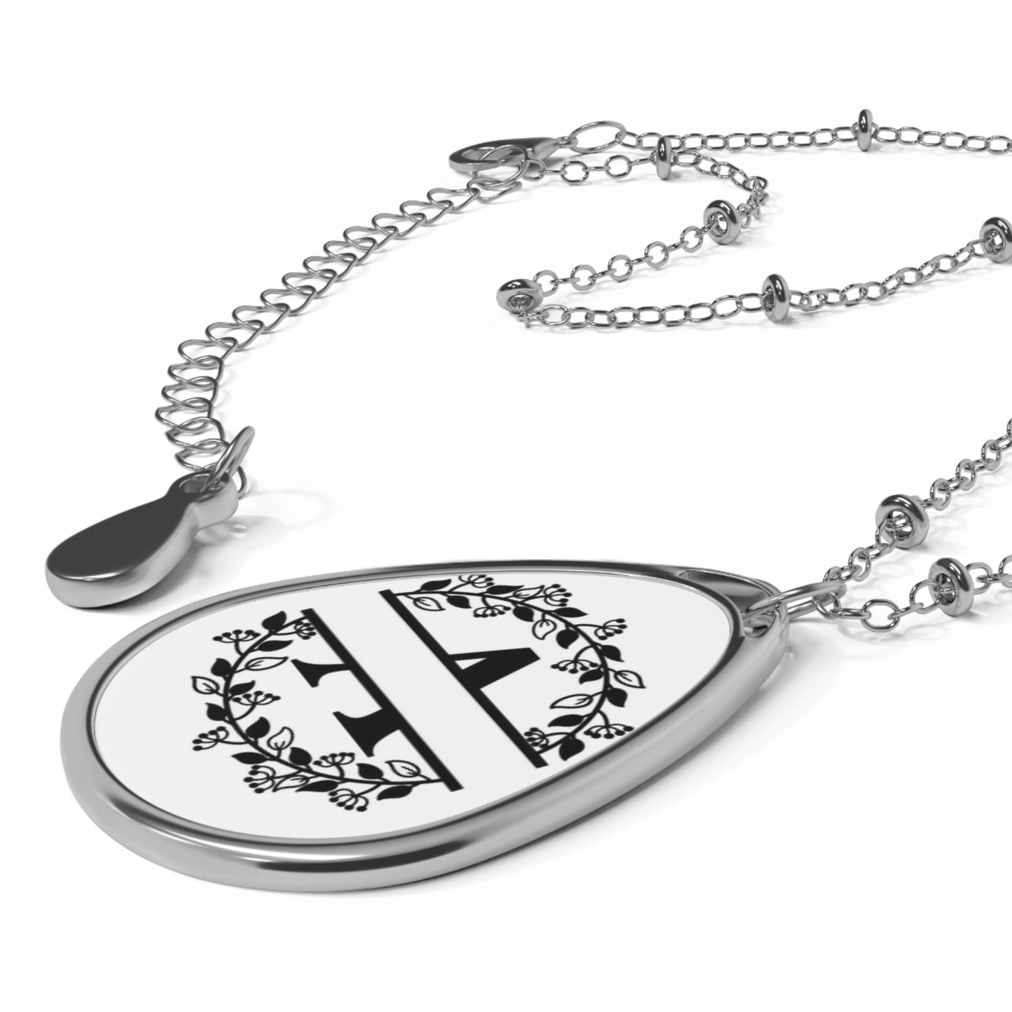 Oval Necklace with monogram A by Printify