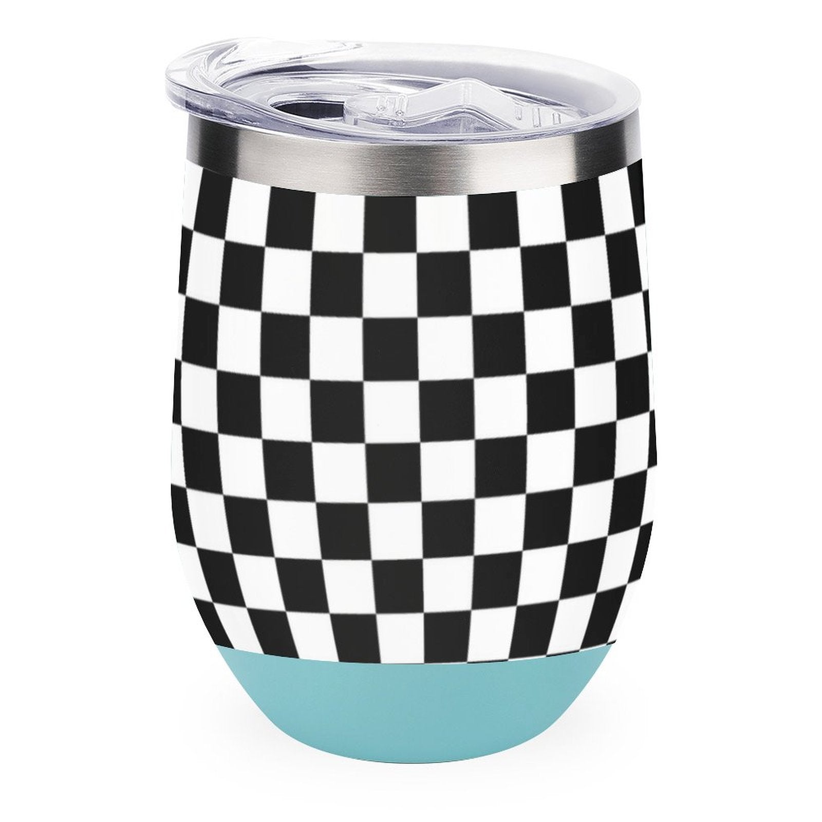 Black and White Wine Tumbler with Lid by SALE-Personal Design
