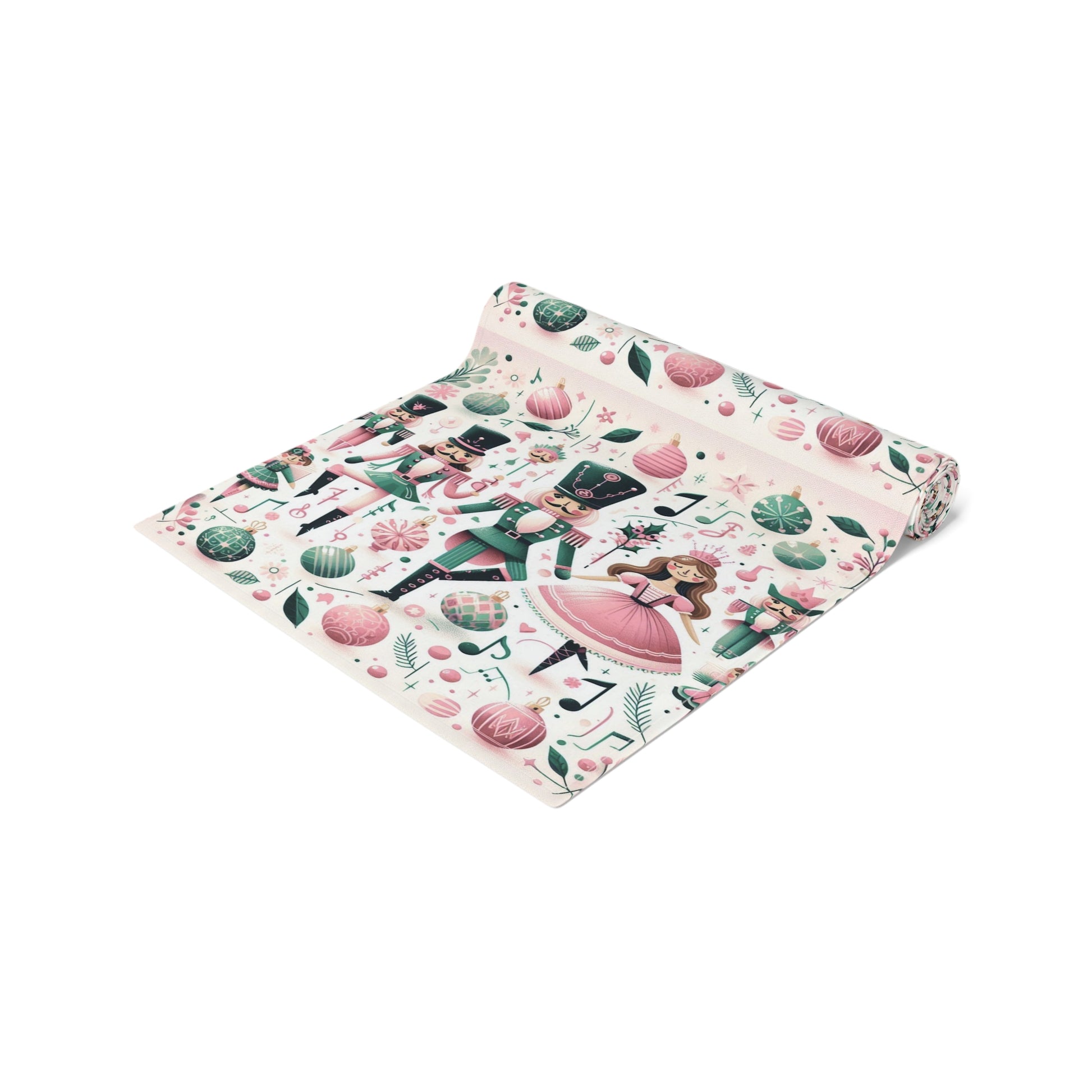 Christmas Table Runner, Holiday Dining Decor, Festive Kitchen Linens, Nutcracker Ballet Centerpiece, Xmas Home Textiles by Printify