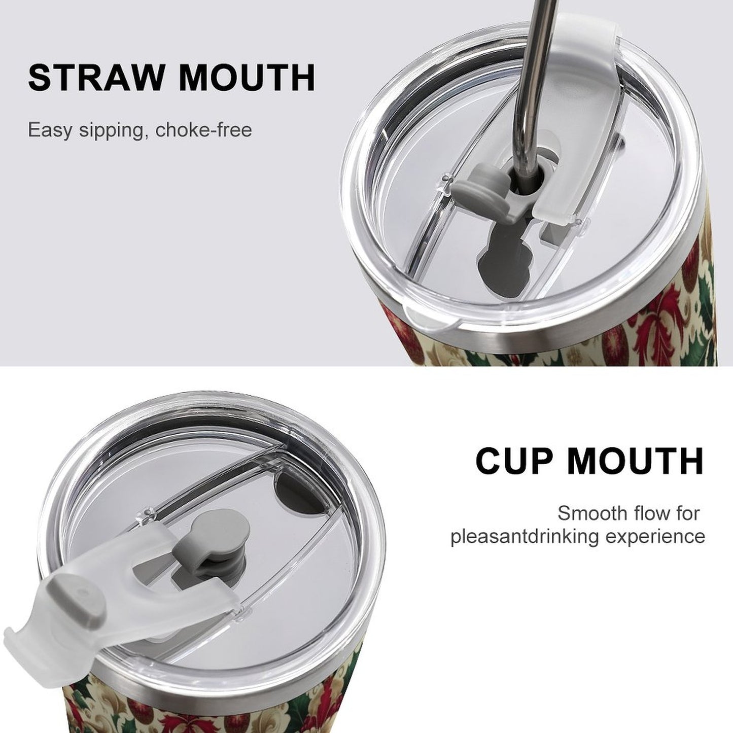 20oz Silver Rim Car Cup – All-Over Christmas Pattern Design by SALE-Personal Design