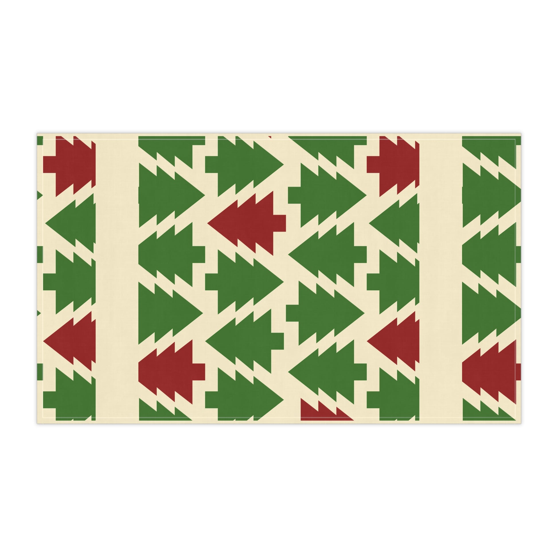 Christmas Tea Towels (cotton, poly) Red Green Holiday Kitchen Decor, Festive Dish Towels, Xmas Decorations, Hostess Gift, Winter Home Decor by Printify