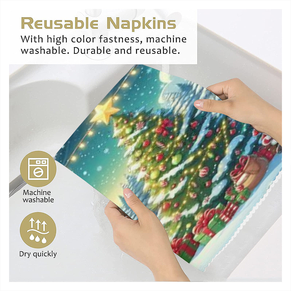 Christmas scene Napkins by ChristmasLoving.Shop