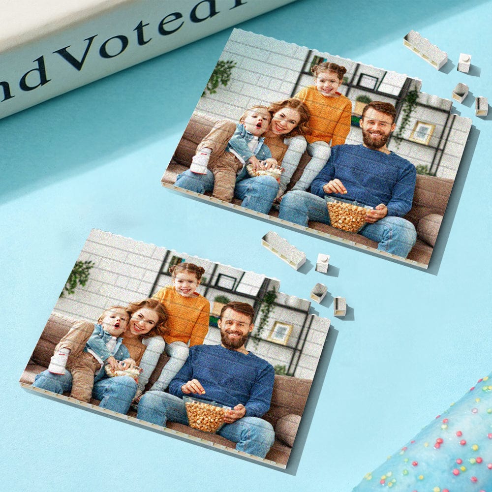 Wedding Gifts Personalized Building Brick Photo Block Square Shape by Inkedjoy