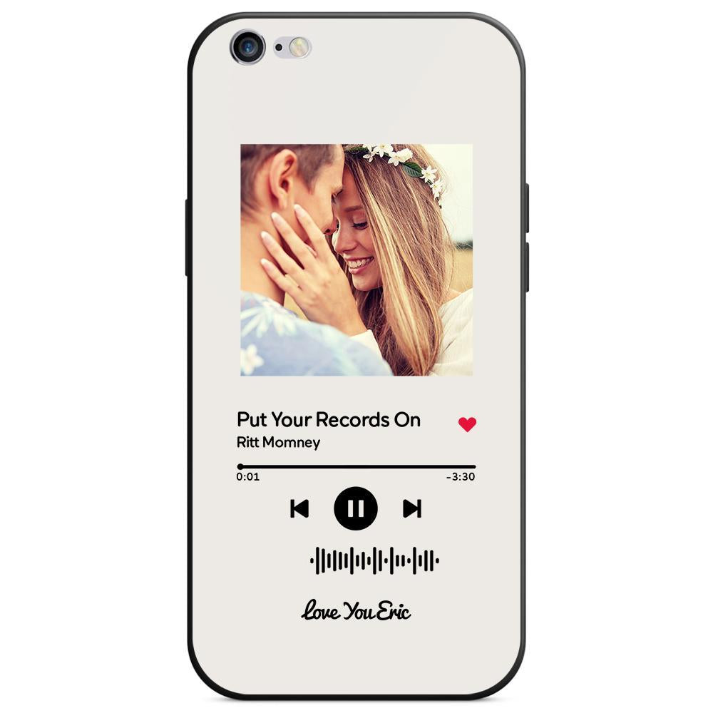 Custom Scannable Music Code Glass iPhone Cases with Picture by Inkedjoy