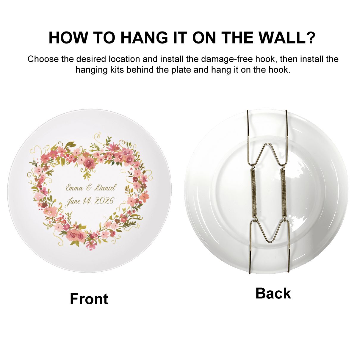 Decorative Plate Personalized, couple wedding gift