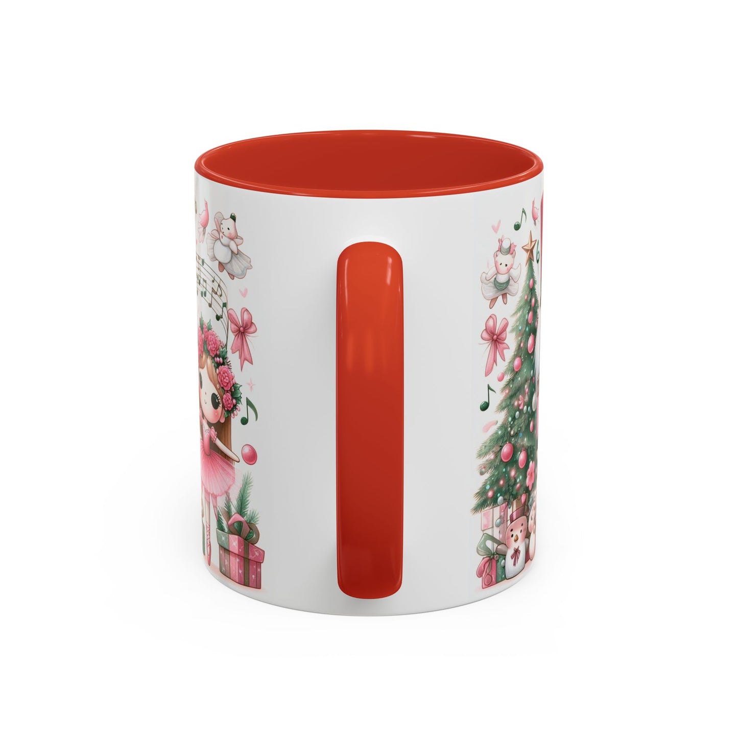 Coffee Mug, Nutcracker Pink Christmas Decoration, Festive Holiday Tea Cup, Unique Ceramic Drinkware, Kitchen Home Decor by Printify