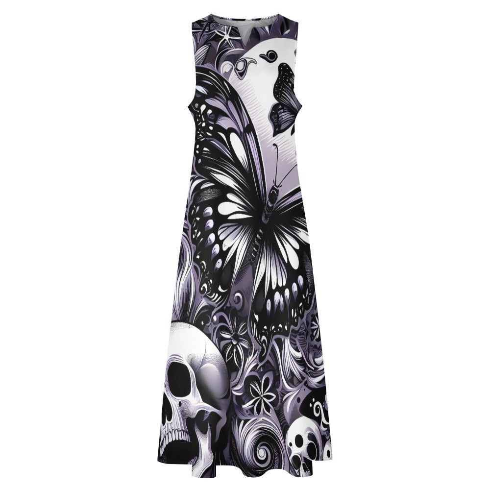 Long dress Skuls and Butterflies by Inkedjoy