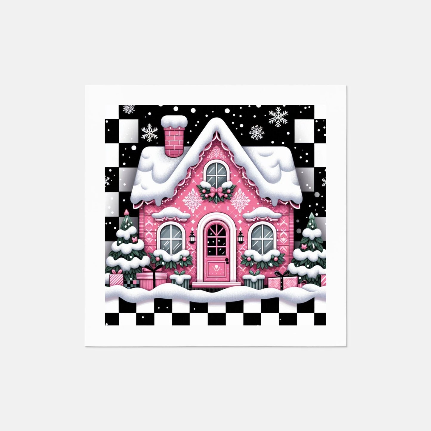 Luncheon Napkin (QTY 100) Christmas House Pink by My Store