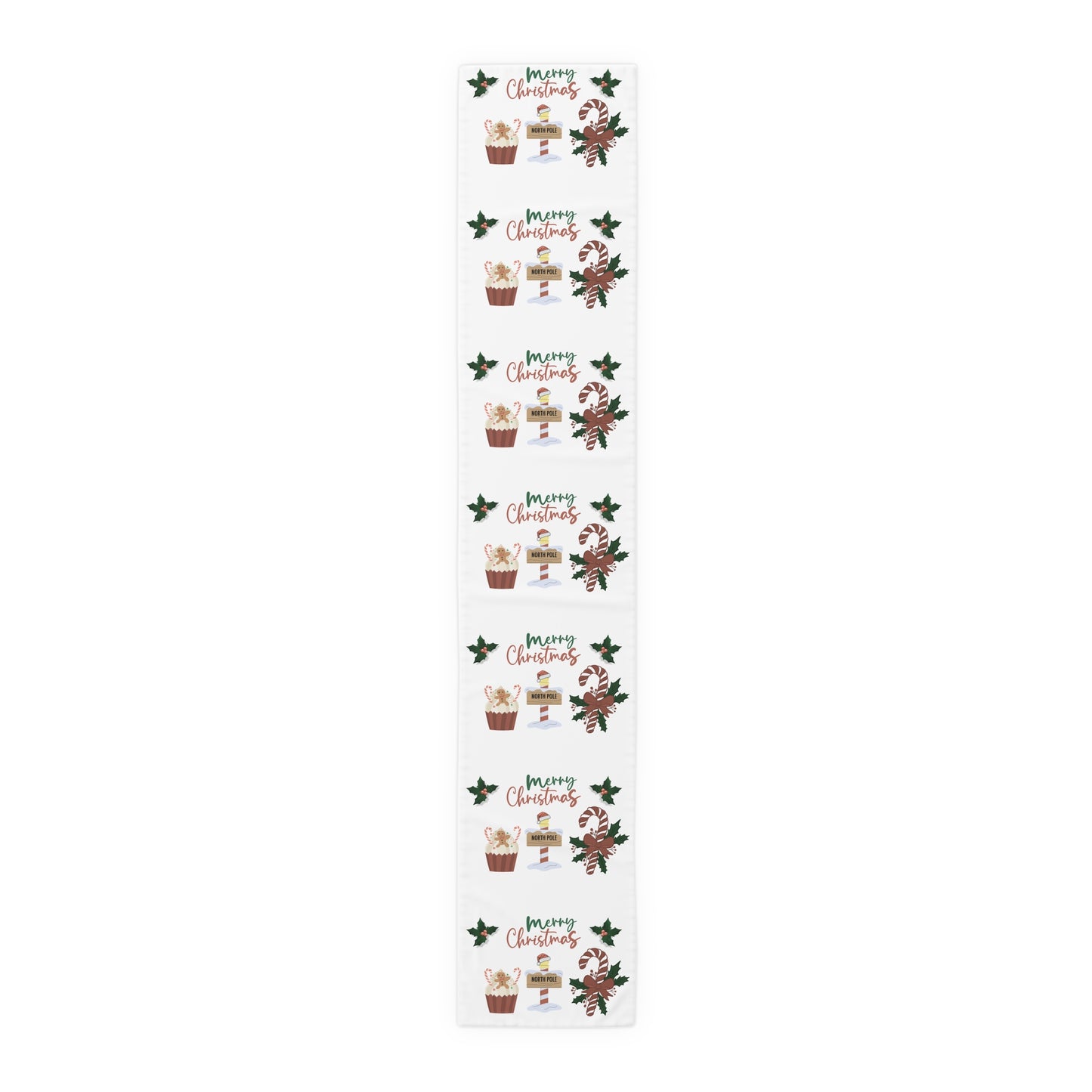 Christmas Table Runner, Holiday Dining Decor, Festive Kitchen Linens, Xmas Home Decoration, Seasonal Table Setting by Printify