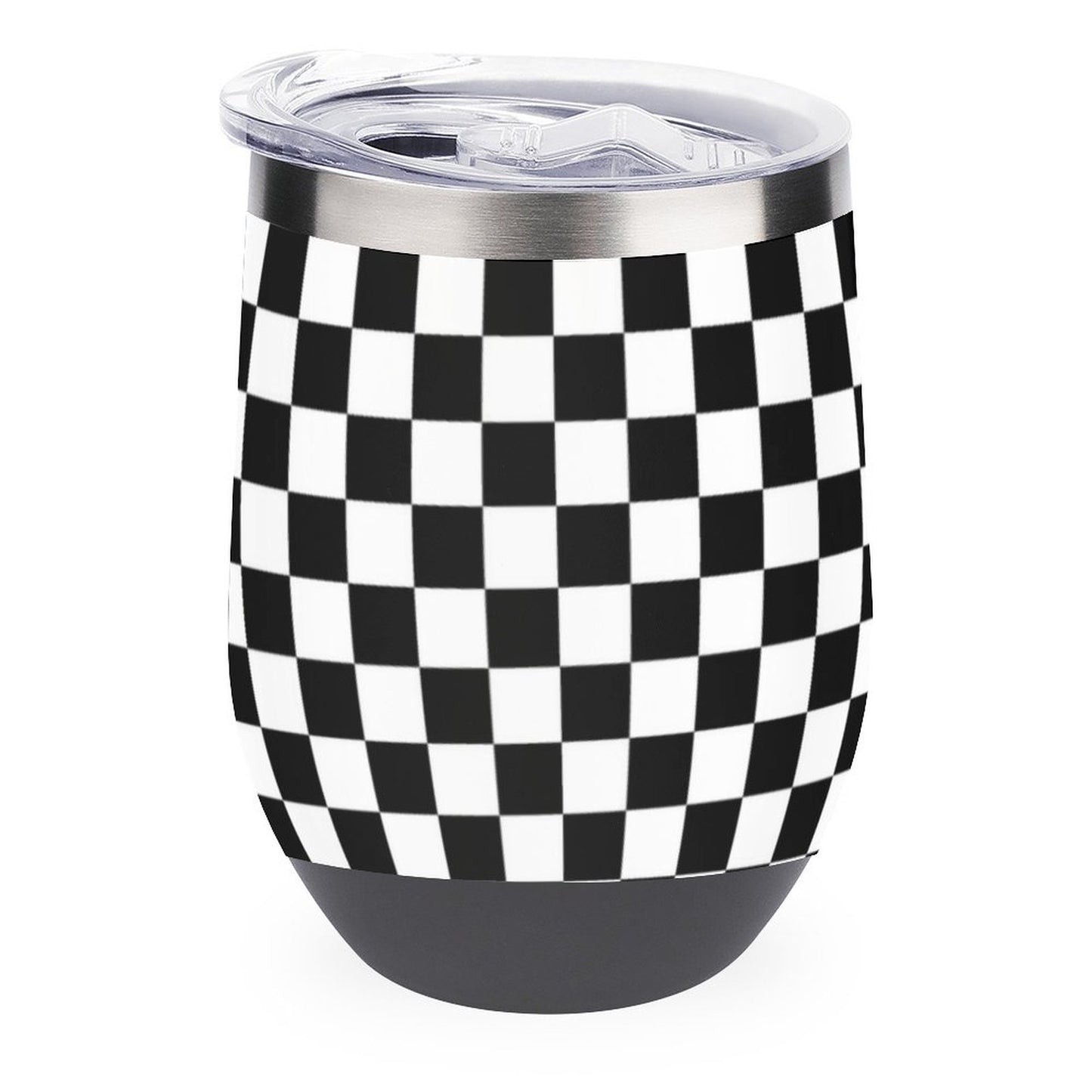 Black and White Wine Tumbler with Lid by SALE-Personal Design