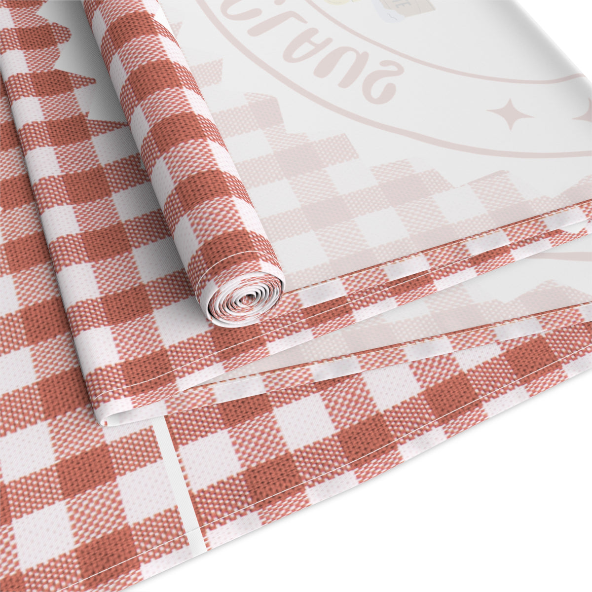 Table Runner, Christmas Decoration Santa Claus Ho Ho Ho, Red White, Cotton Poly, Home Decor, Holiday Table Linen, Festive Dining Accessories by Printify