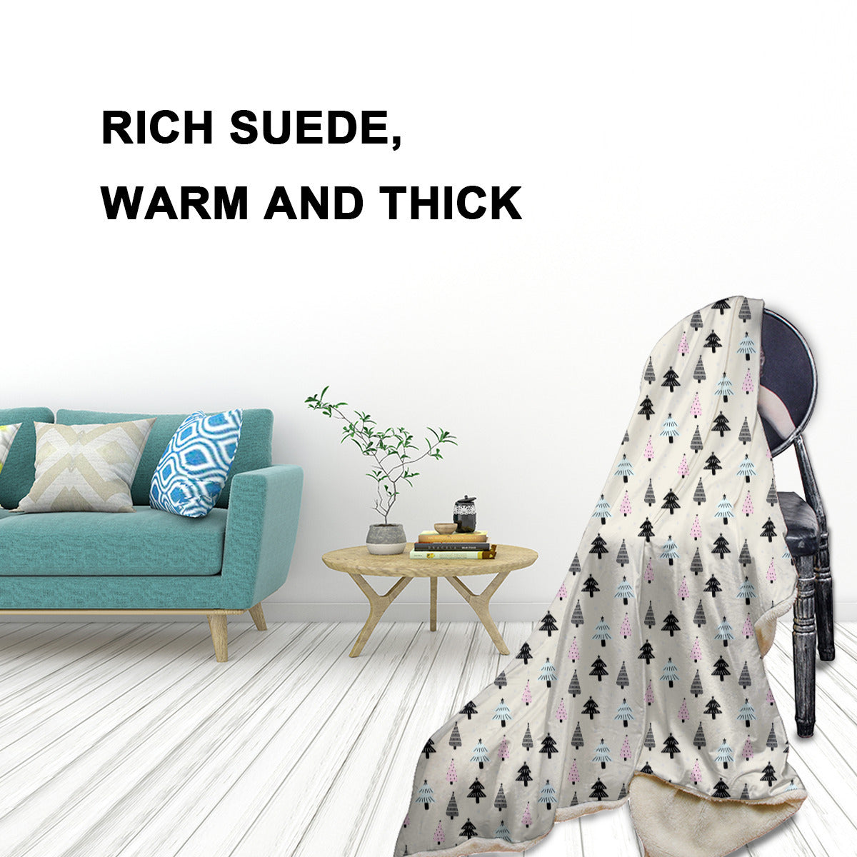 Single-Sided Printed Double-Layer Premium Blanket | 410GSM Long Pile Coral Fleece - pattern Christmas by ChristmasLoving.Shop