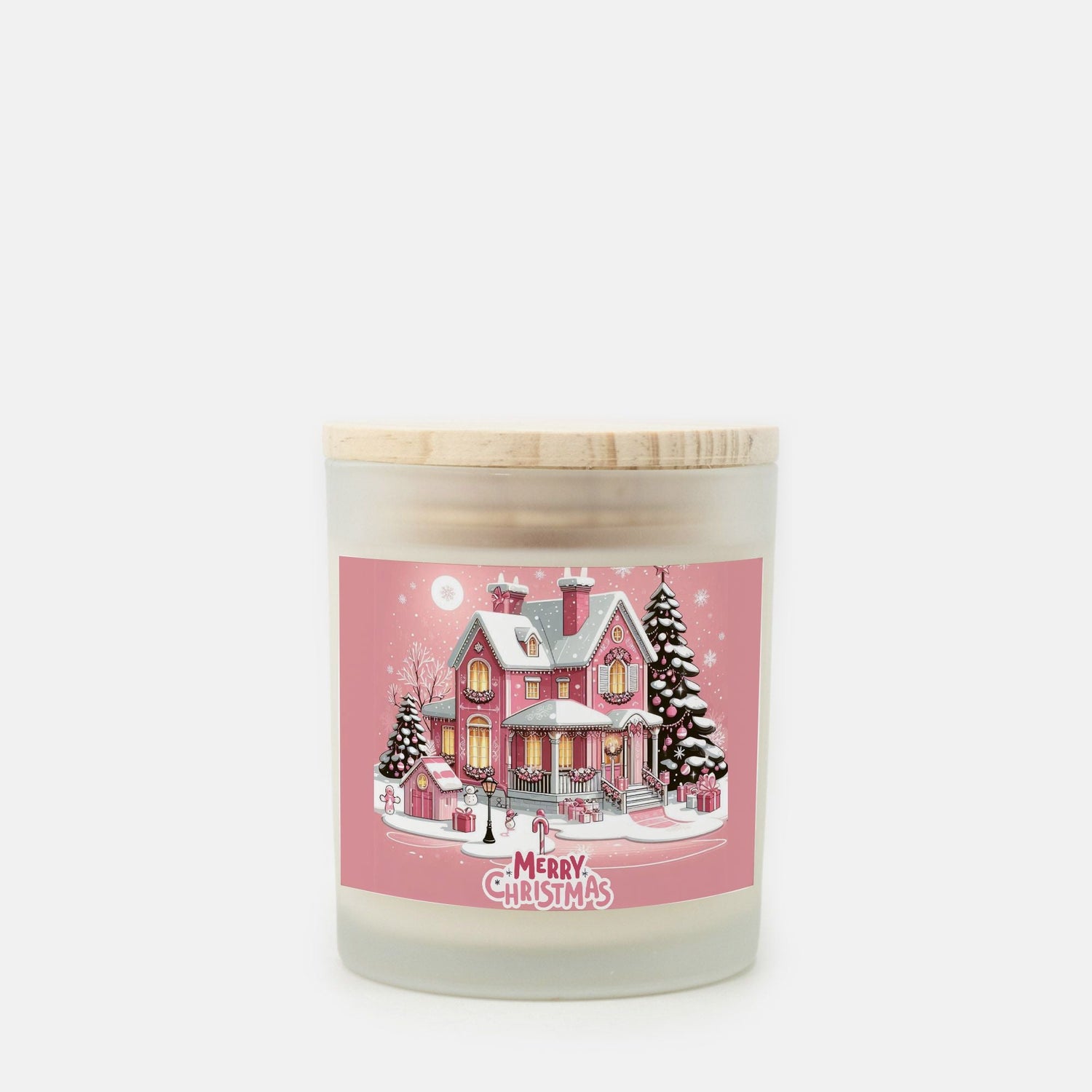 Merry Christmas Candle Frosted Glass Holder, Holiday Candle Decor, Christmas Table Centerpiece, Festive Home Decoration by ChristmasLoving.Shop