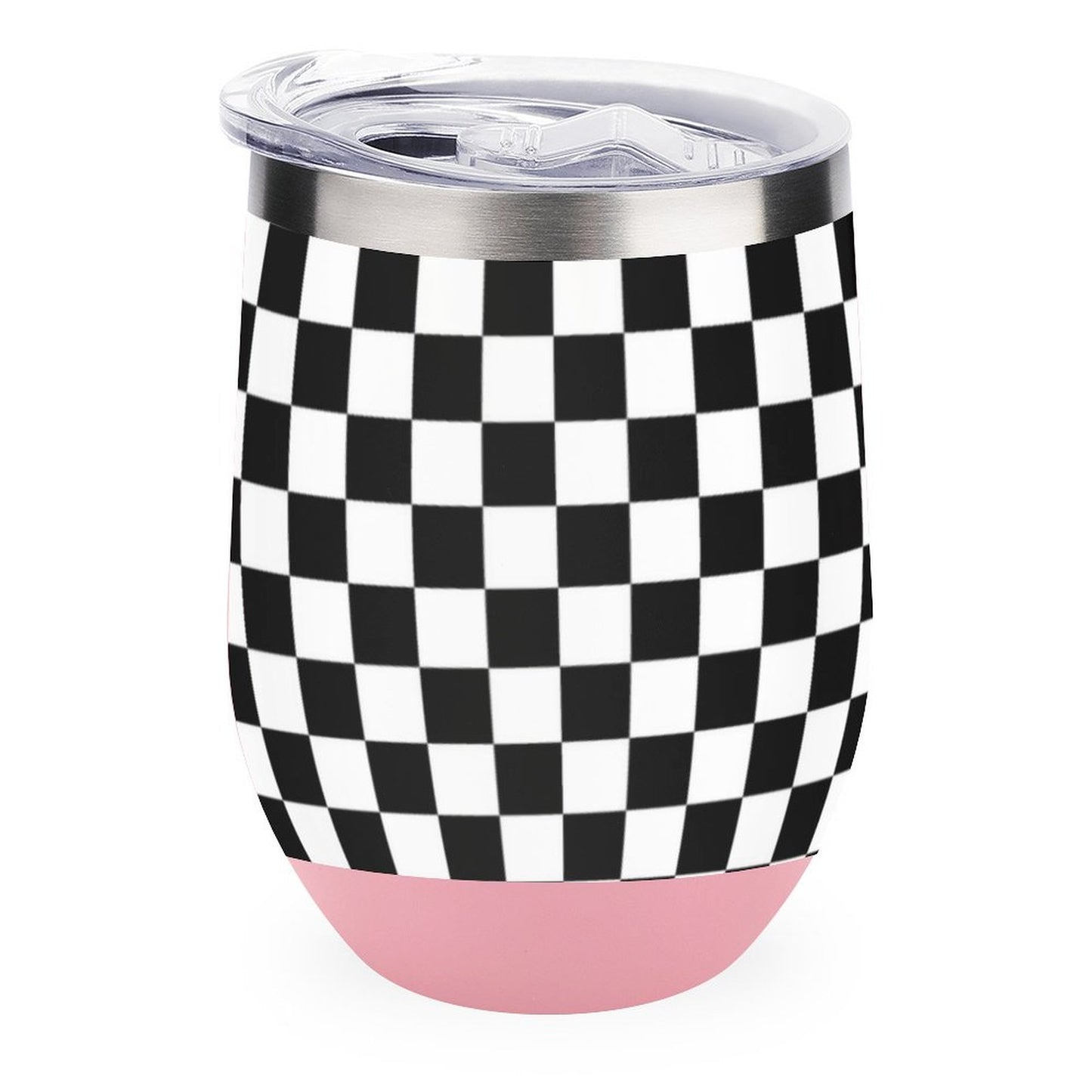 Black and White Wine Tumbler with Lid by SALE-Personal Design