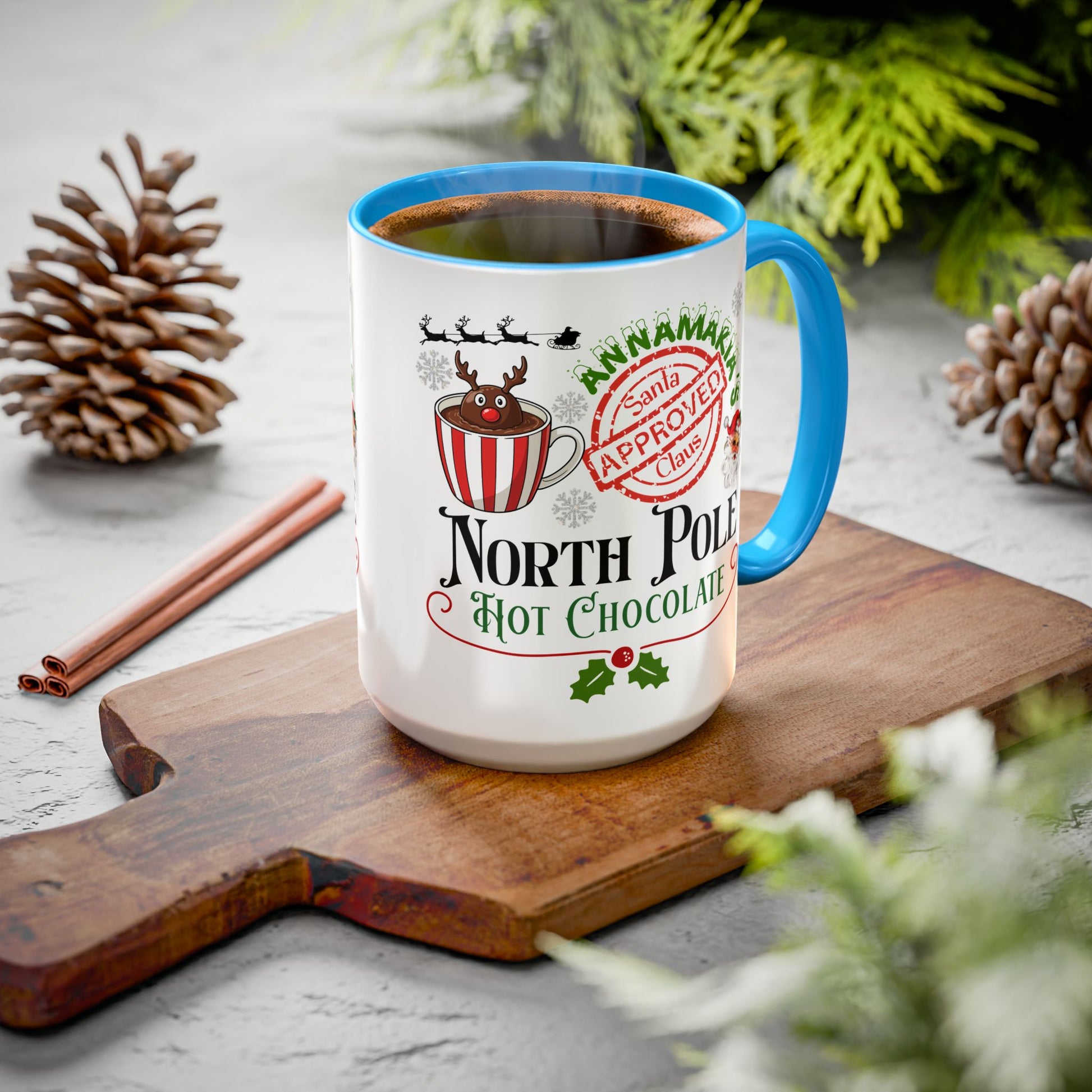 North Pole Hot Chocolate Mug — Santa Approved Holiday Coffee Cup (11oz/15oz) by Printify