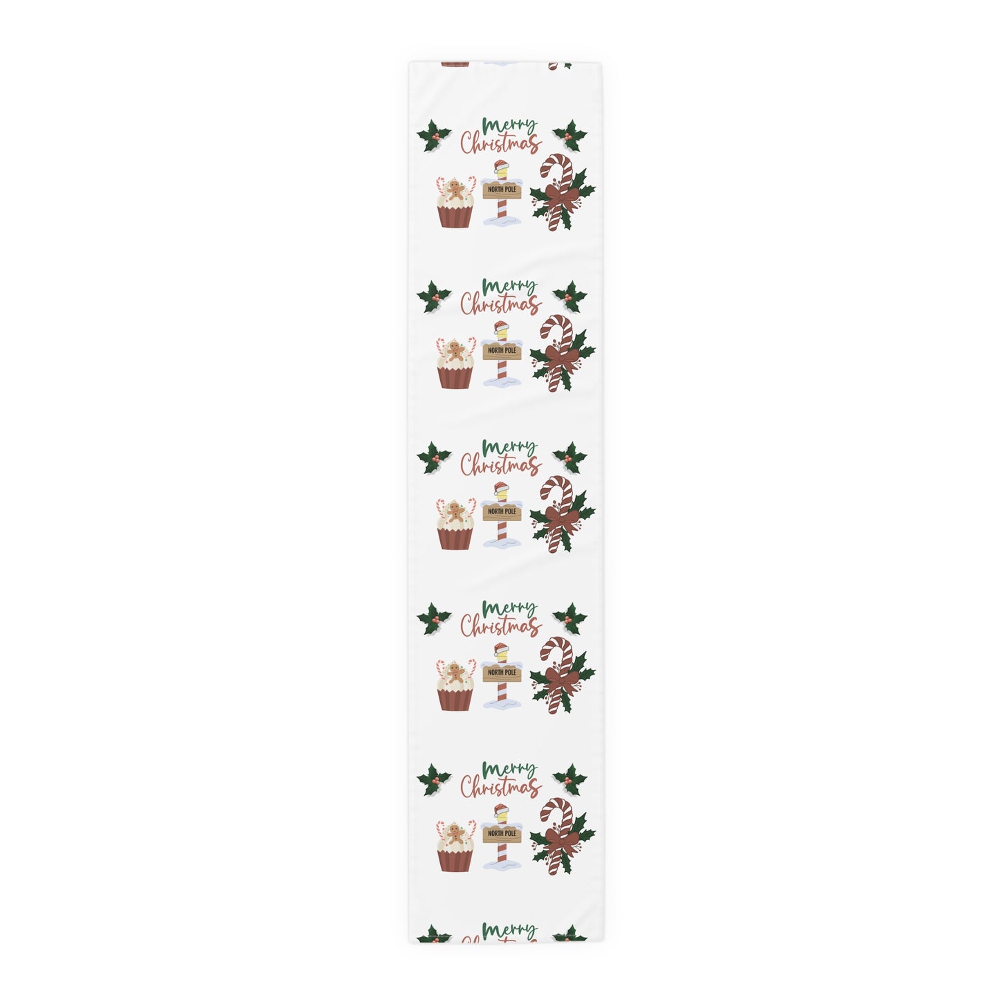Christmas Table Runner, Holiday Dining Decor, Festive Kitchen Linens, Xmas Home Decoration, Seasonal Table Setting by Printify