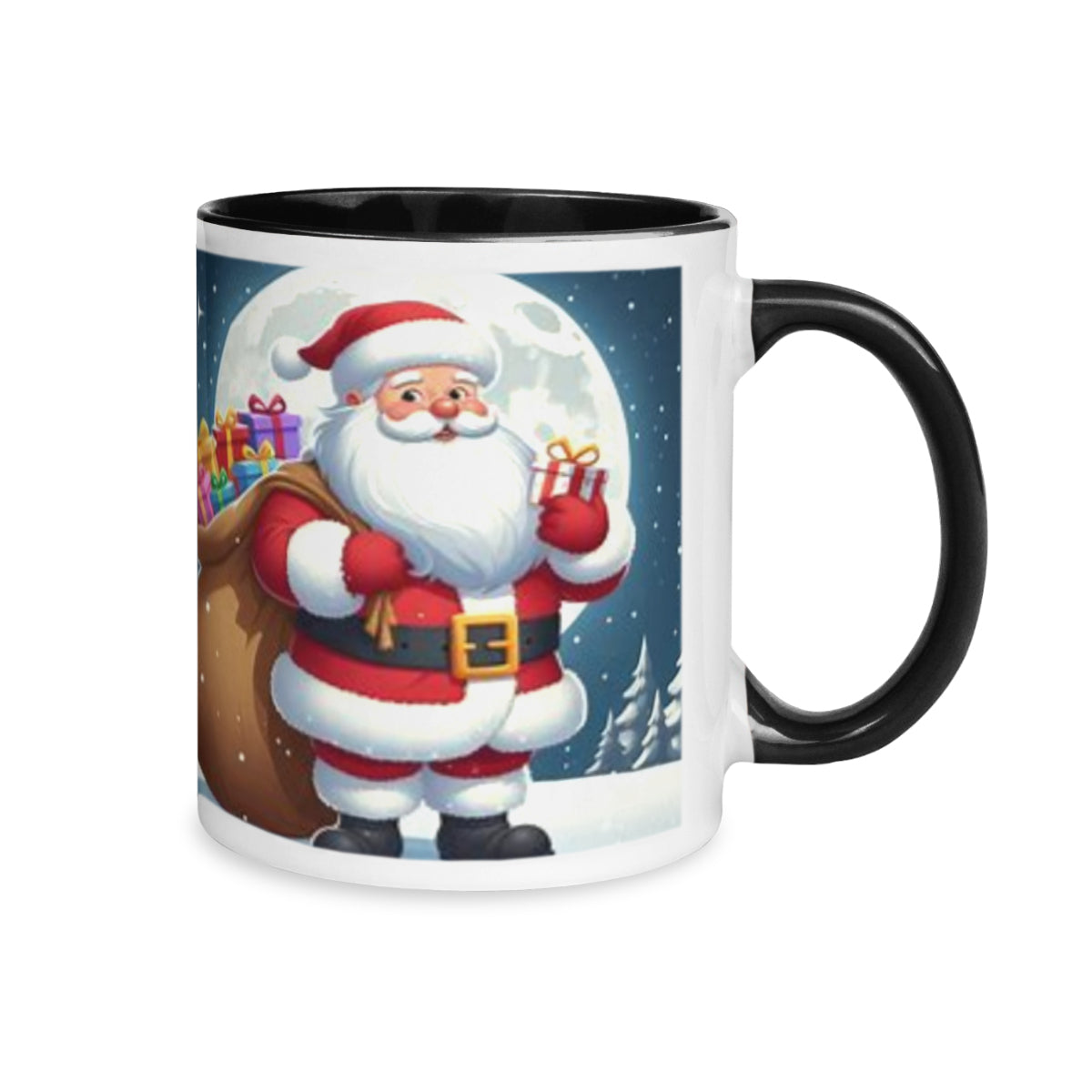 Santa Claus Christmas Two-Tone Mug by ChristmasLoving.Shop