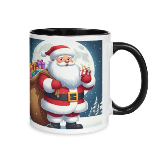 Santa Claus Christmas Two-Tone Mug by ChristmasLoving.Shop