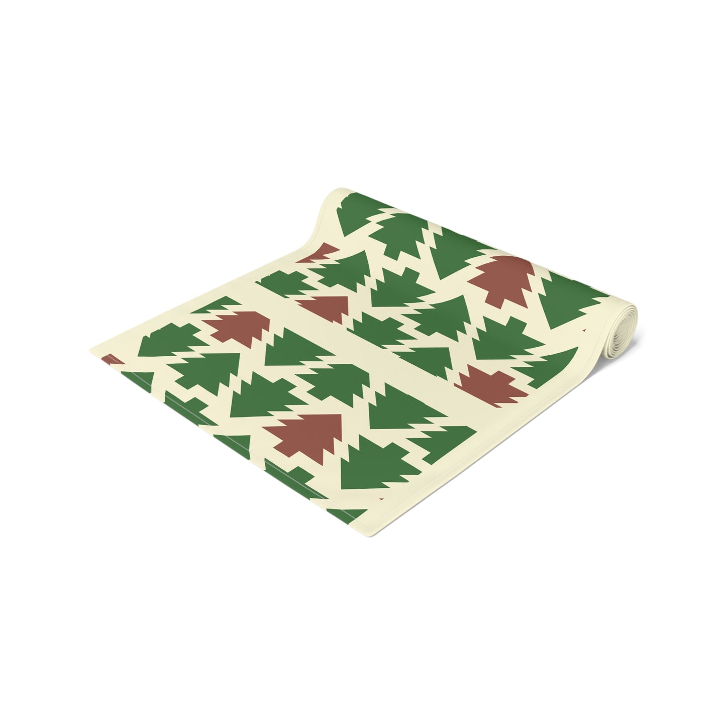 Christmas Trees Red Green Table Runner, Holiday Table Decor, Holiday Dinner Accessories - Cotton, Poly, Festive Table Linens, Christmas Home by Printify