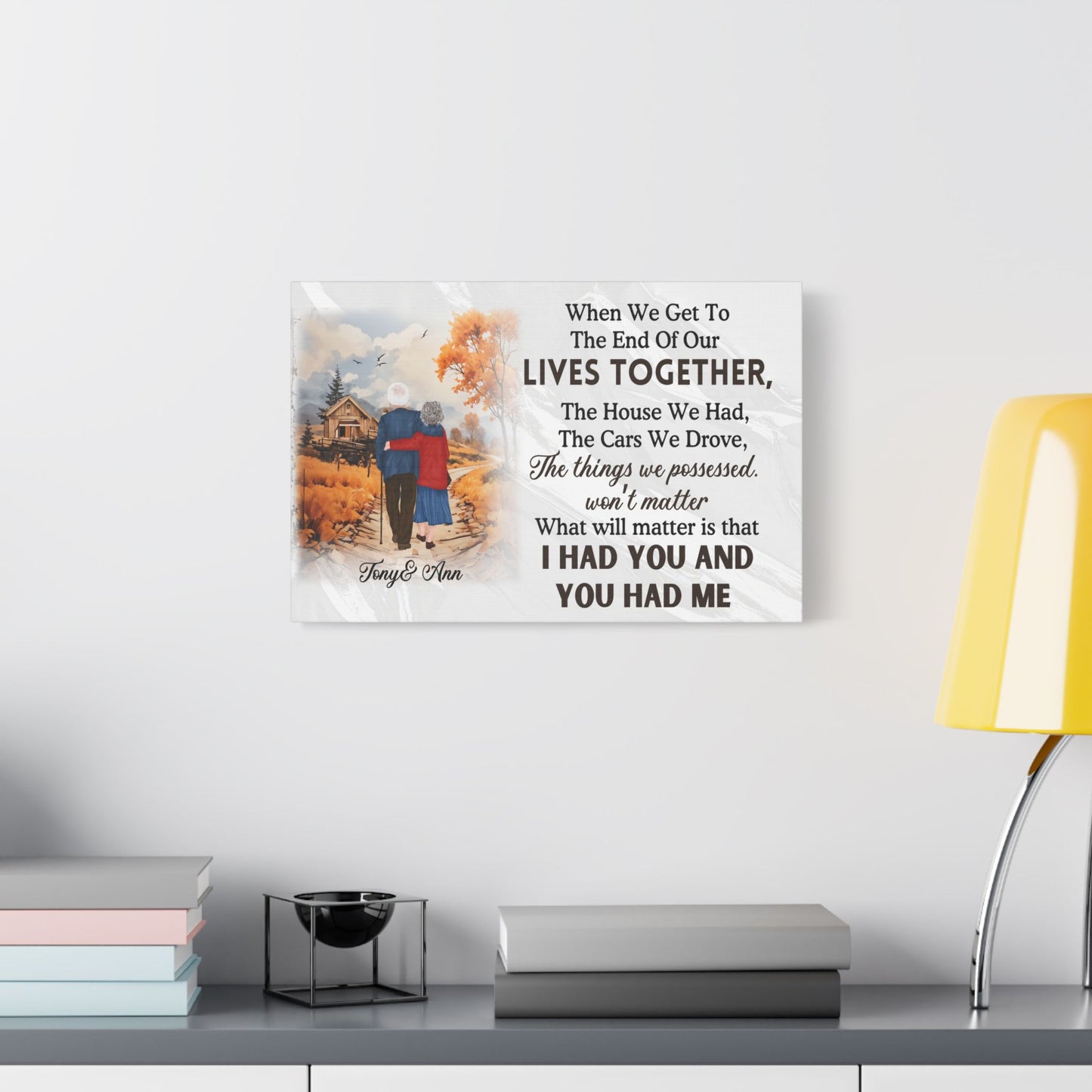 Personalized Canvas Wall Art, Love Quote Decor, Couple Gift, Anniversary Present, Home Decor by Printify