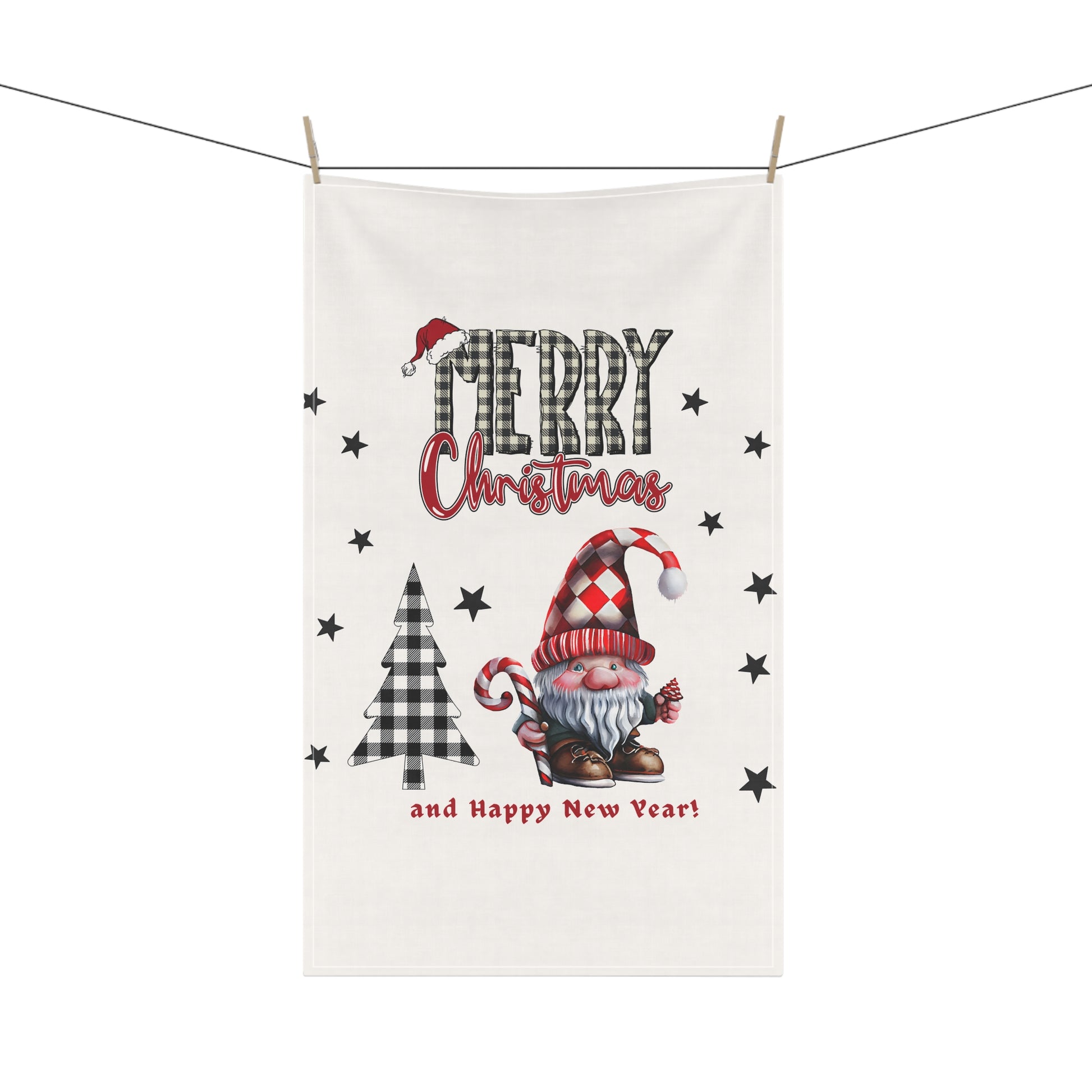 Christmas Tea Towel — Festive Kitchen Dish Towel, Holiday Hostess Gift by Printify