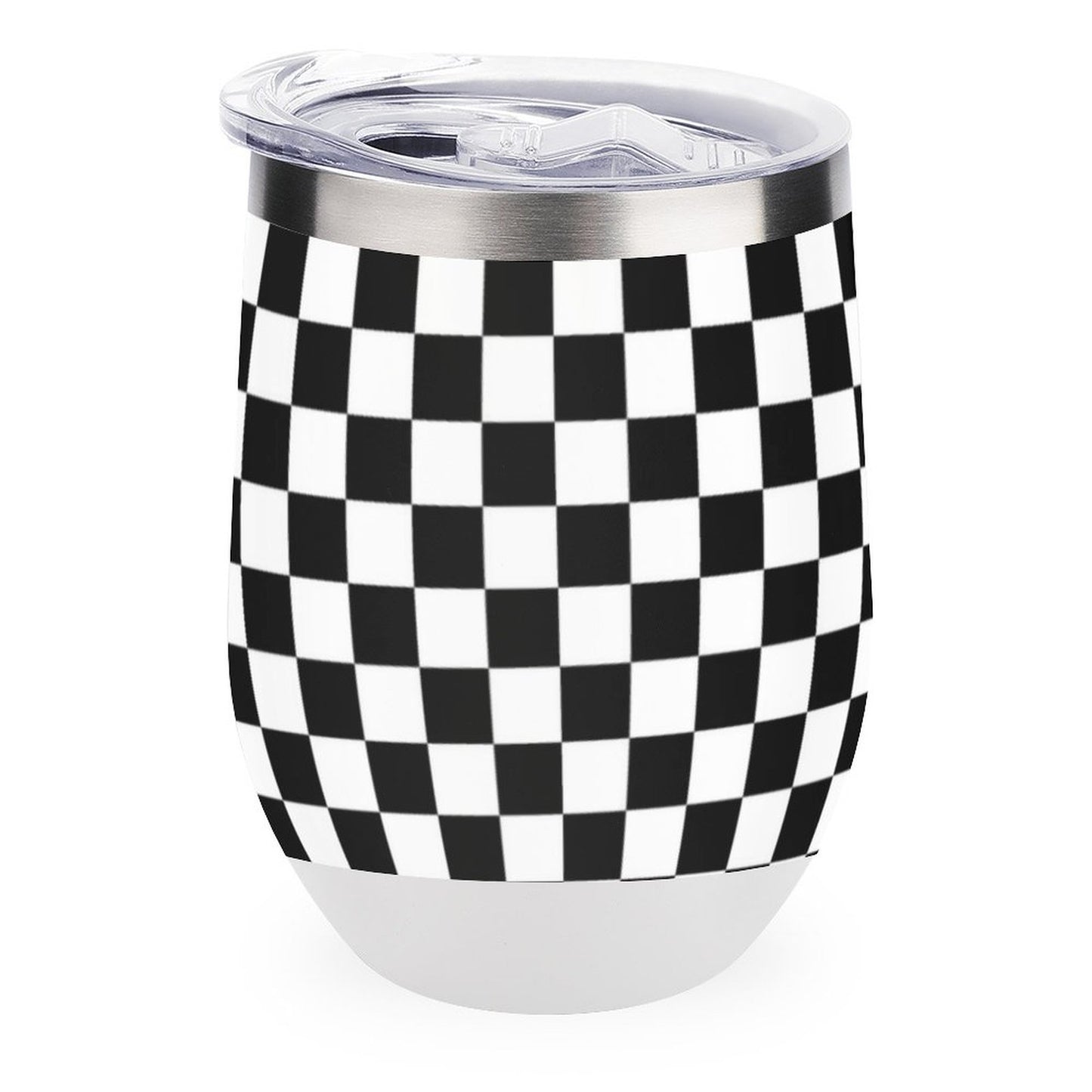 Black and White Wine Tumbler with Lid by SALE-Personal Design