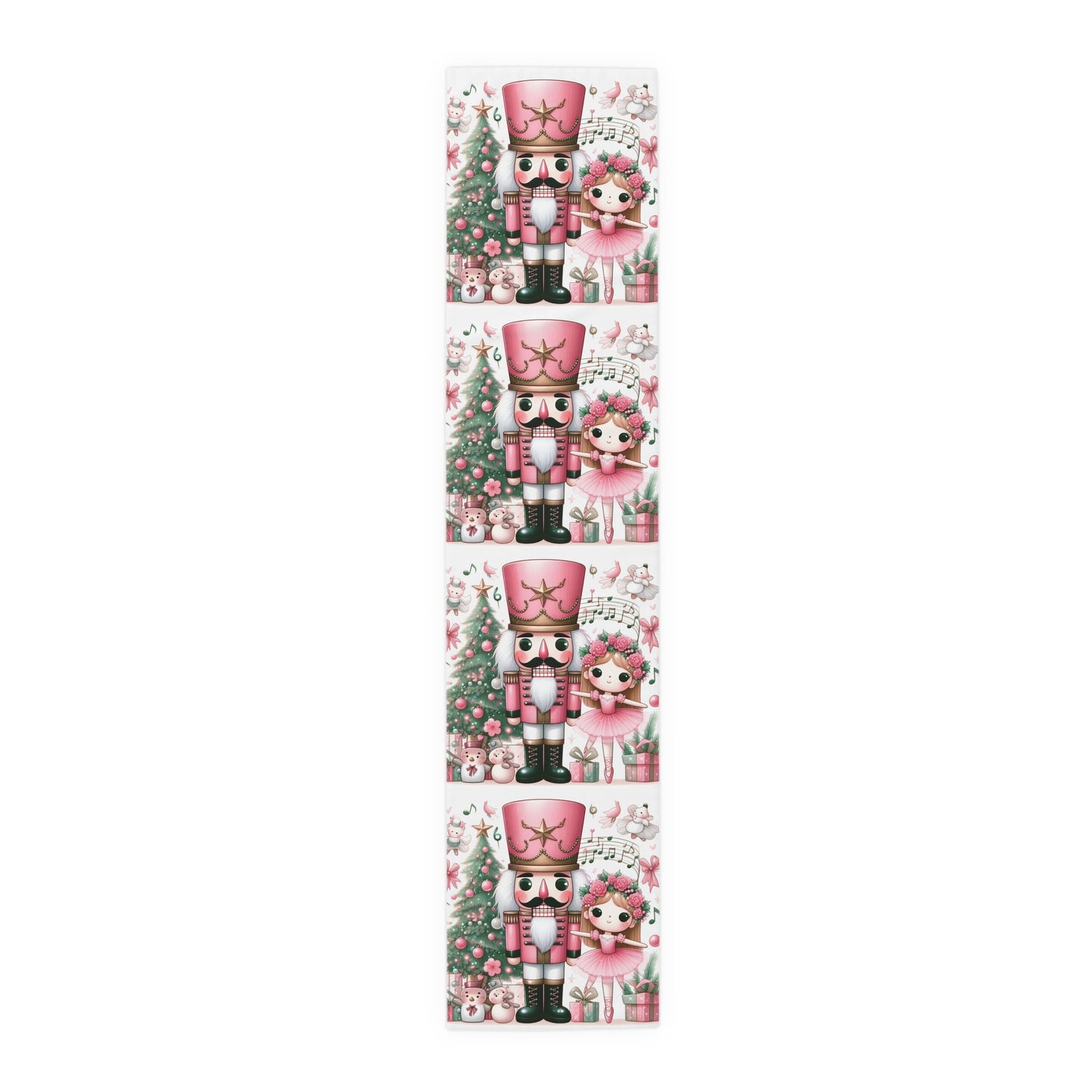Pink Nutcracker Christmas Table Runner — Festive Holiday Dining Decor by Printify