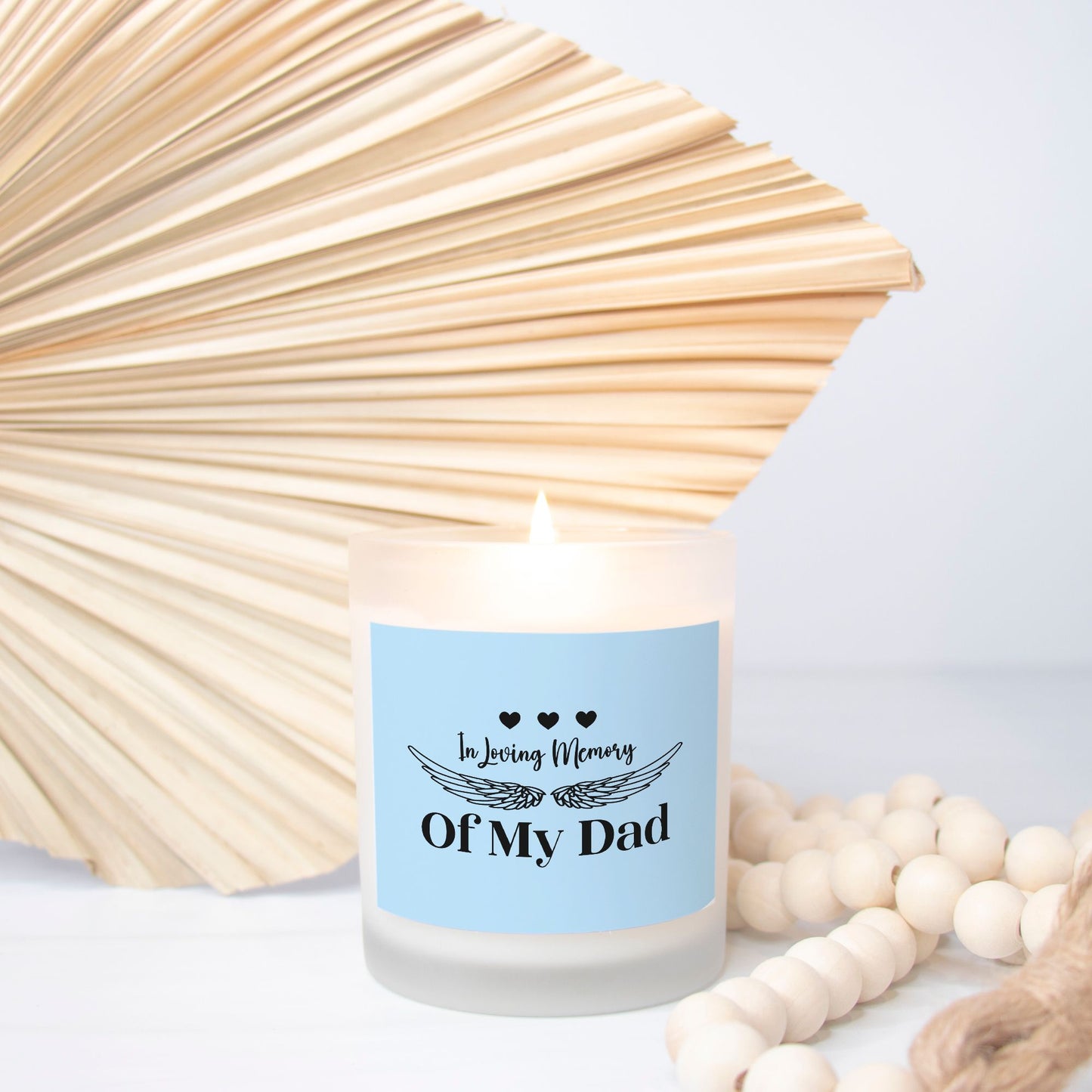 Memory of my Dad Candle Frosted Glass (Hand Poured 11 oz) by JewelryLuxeUS Store