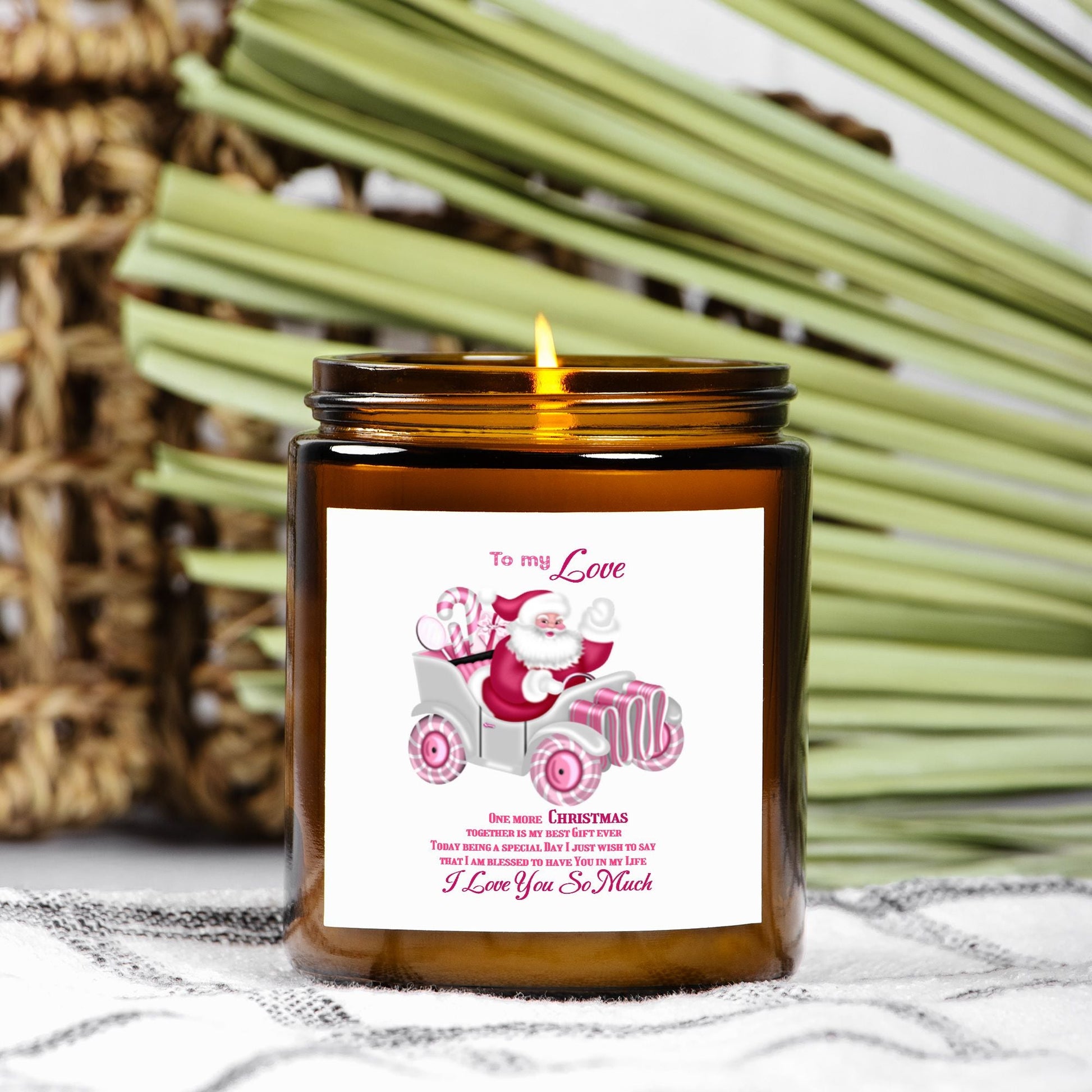 Candle Amber Jar 9oz To my Love One more Christmas together, I love You so much, Gift for Her, Gift for Him, Christmas gift by My Store