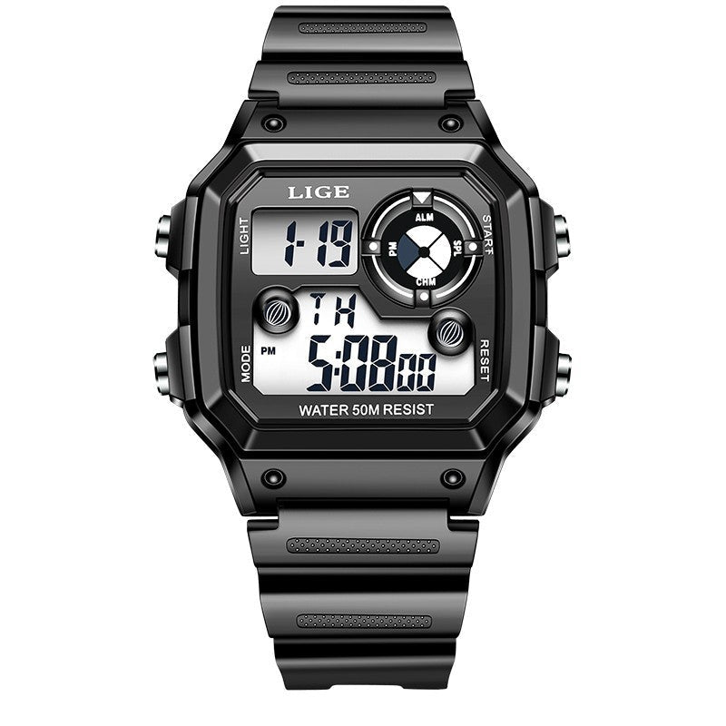 Lige Electronic Watch Unisex Watch Luminous Display Watch Multi-Function Chronograph Alarm Clock eprolo