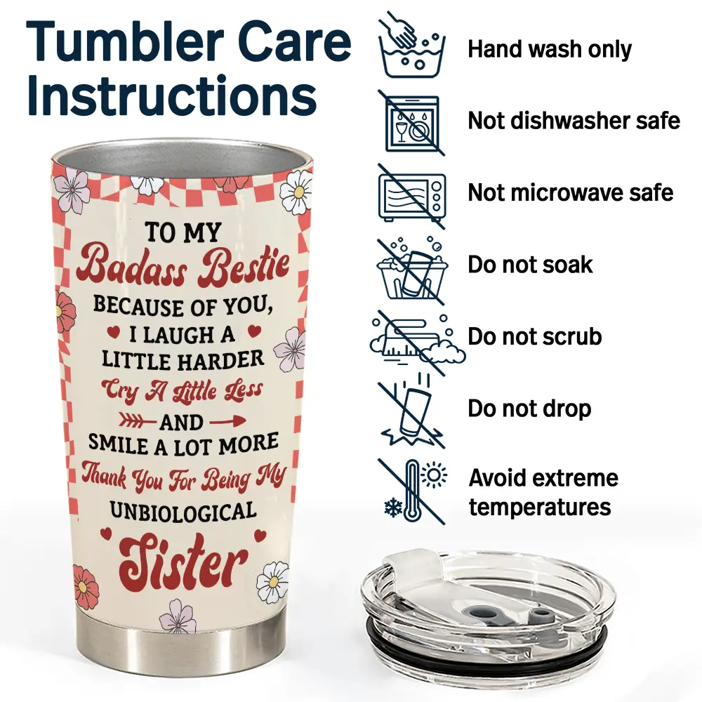 Because Of You I Laugh A Little Harder Women Best Friends - Personalized Tumbler by Inkedjoy