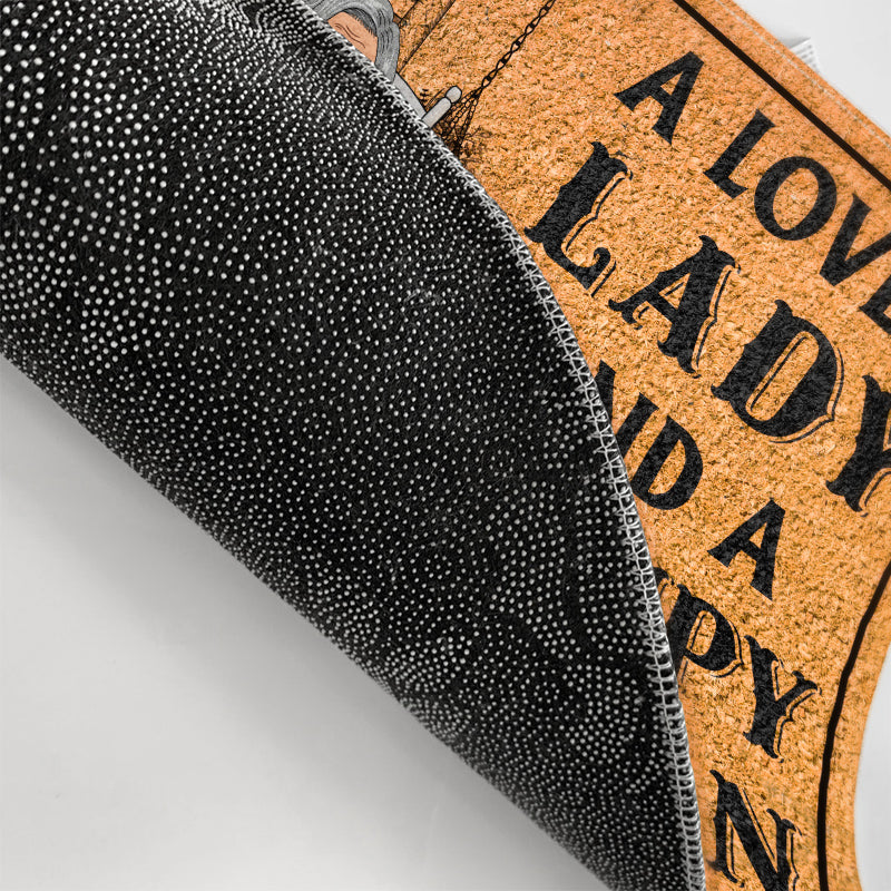 Family Couple A Lovely Lady And A Grumpy Old Man Live Here Rug- Couple Gift - Personalized Custom Doormat by Inkedjoy