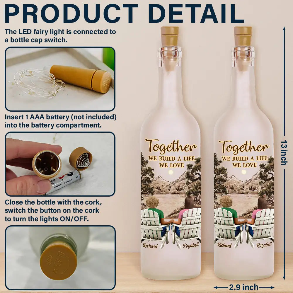 Back Sitting Couple You And Me We Got This - Personalized Bottle Light by Inkedjoy